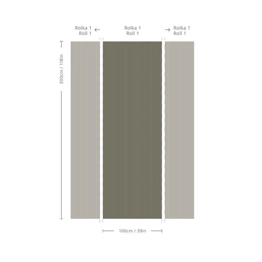 Non-woven wallpaper in stripes STRIPE FOREST SAGE forest green