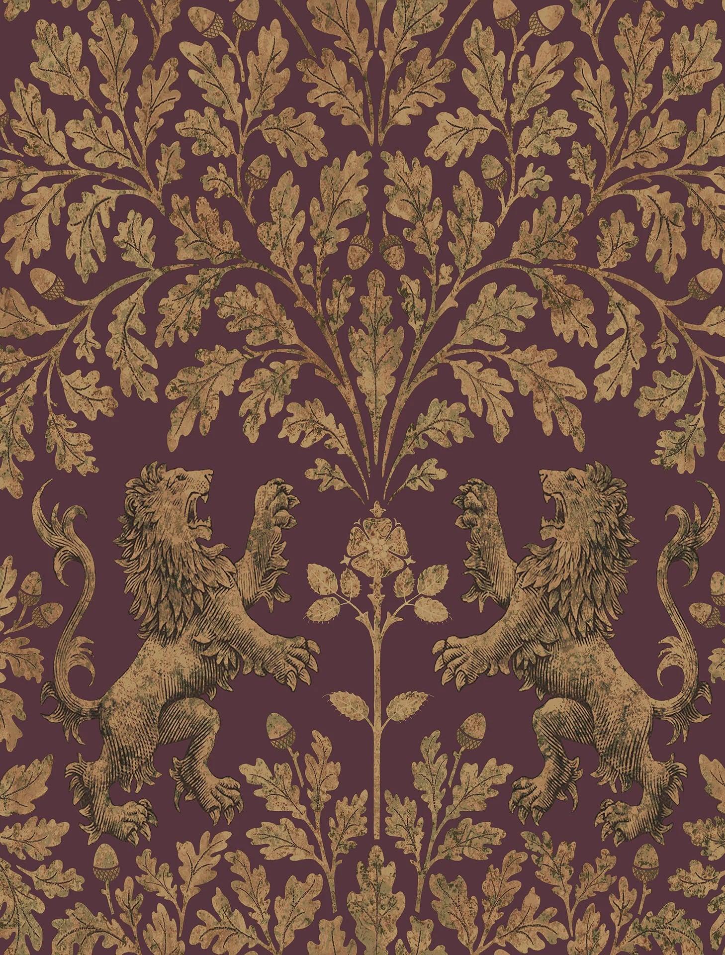 Tapeta THE PEARWOOD COLLECTION - Boscobel Oak bordowy Cole & Son    Eye on Design