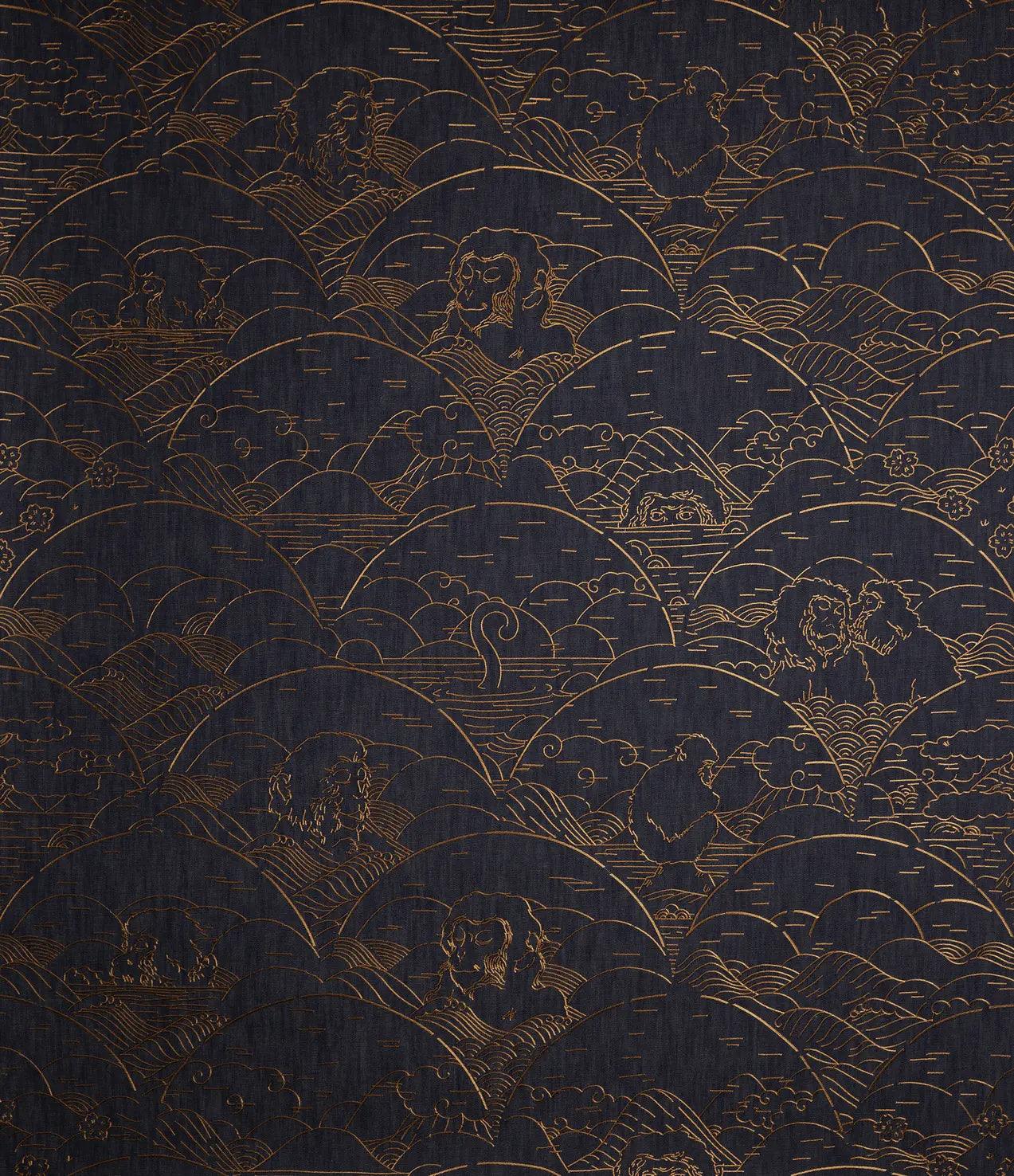 Tapeta z dżinsu INDIGO MACAQUE - COPPER Arte    Eye on Design