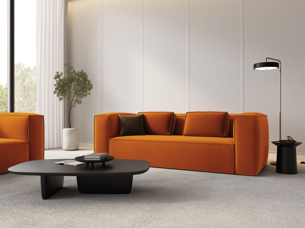 Velvet 3-seater sofa MACKAY terracotta