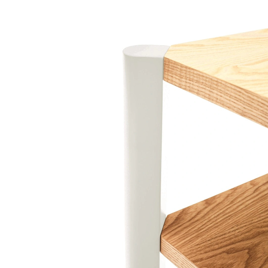 BONA Oak Wood Shelf with Beige Base