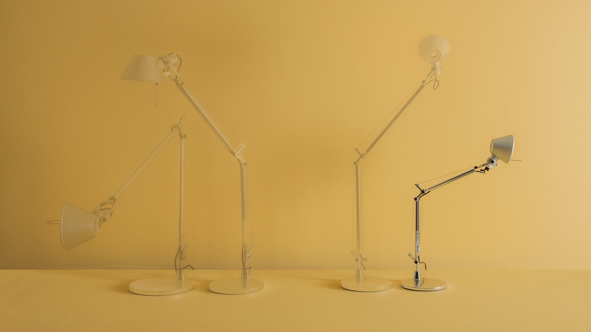 Adjustable Desk Lamp TOLOMEO MICRO Glossy Silver