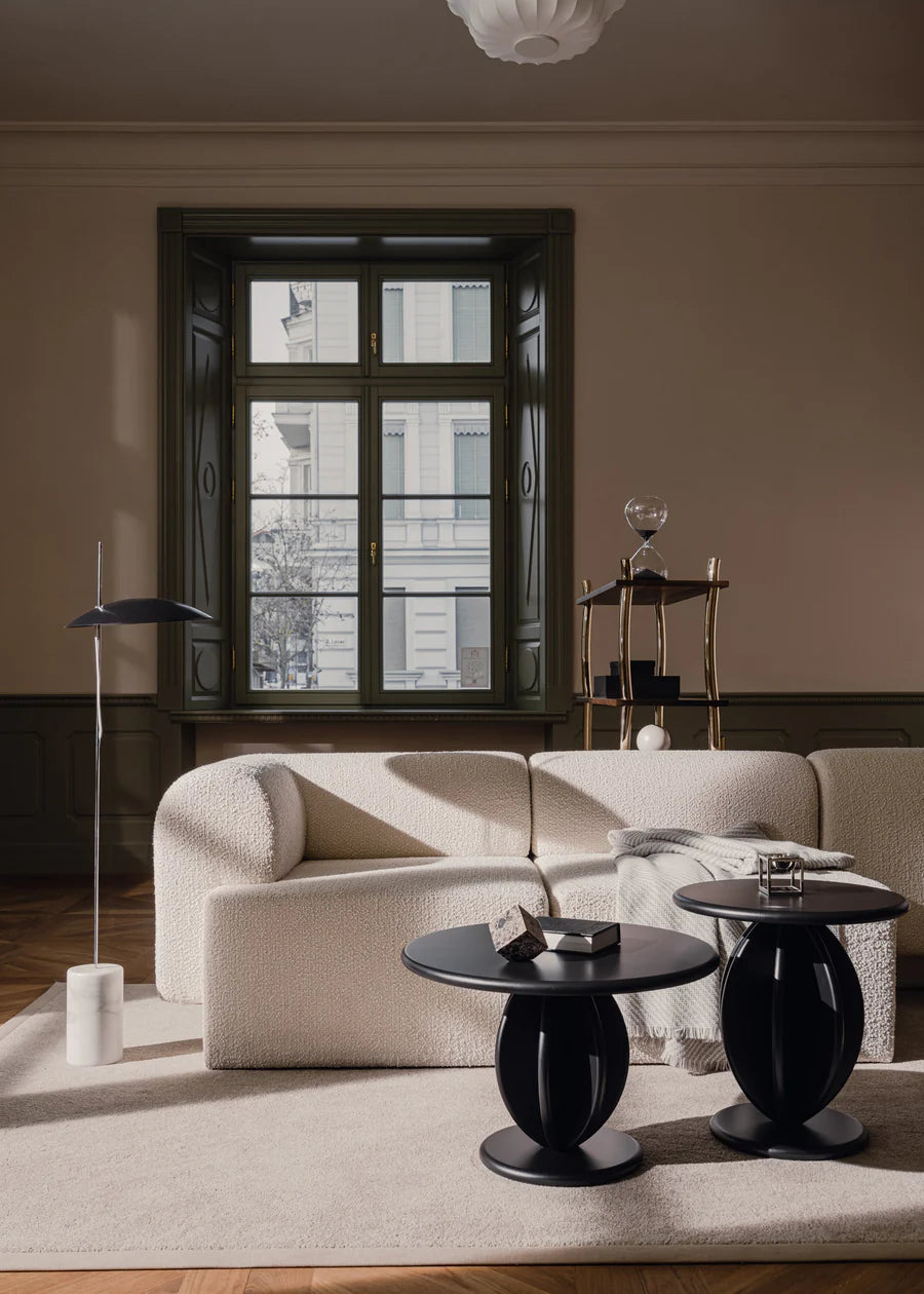 Modulares Sofa TORI - schwarzer Boucle-Eckmodul