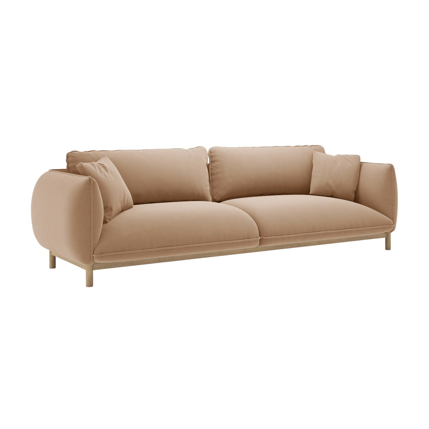 Sofa aus Samt für 4 Personen ADA sandfarben