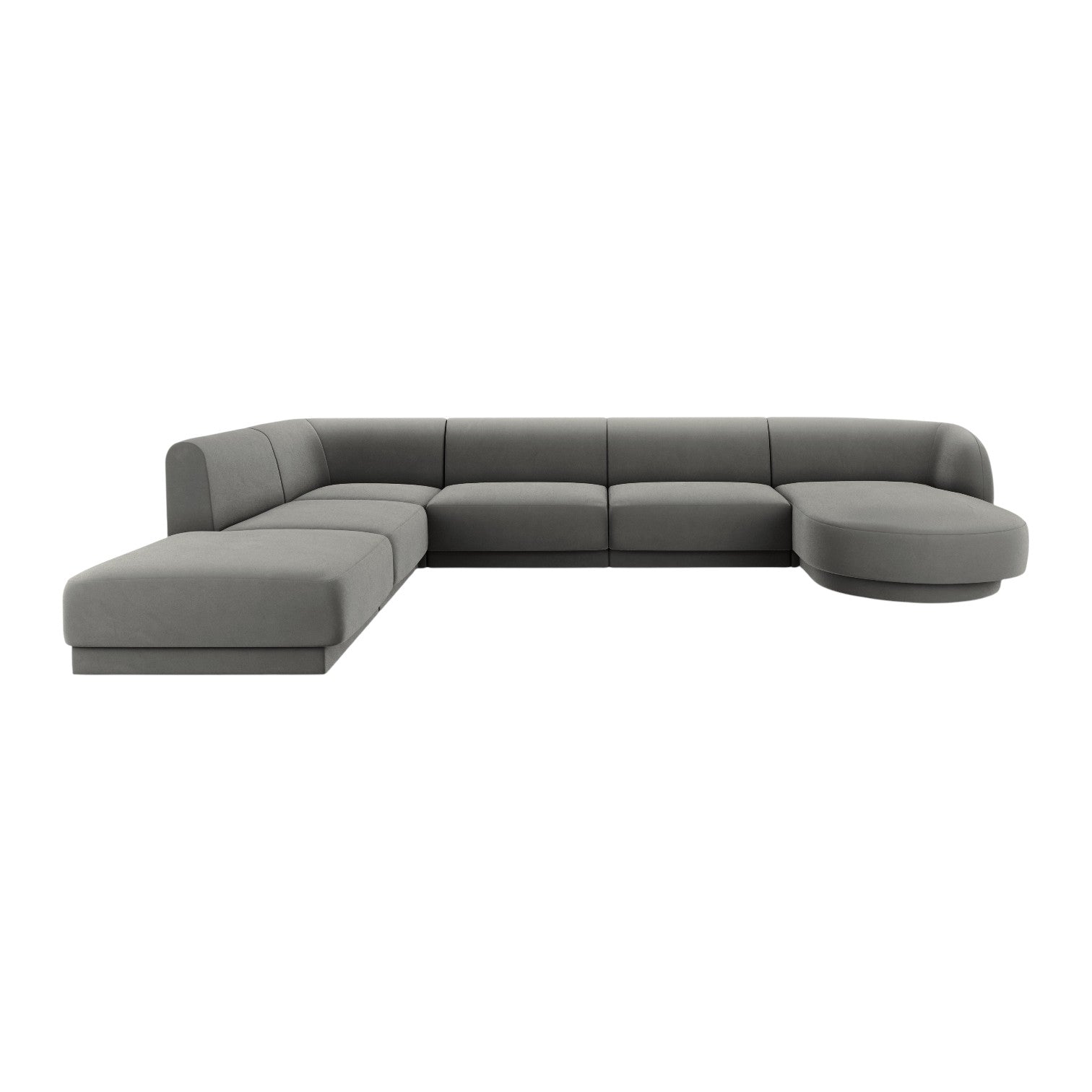 A velvet corner in shape in left -hand miley light gray