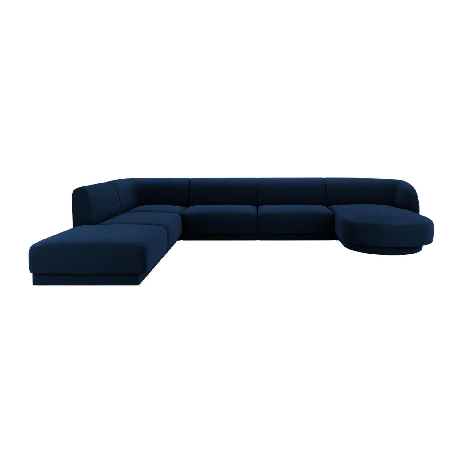 Eine Samtecke in Form in der linken Hand Miley Marine Blau