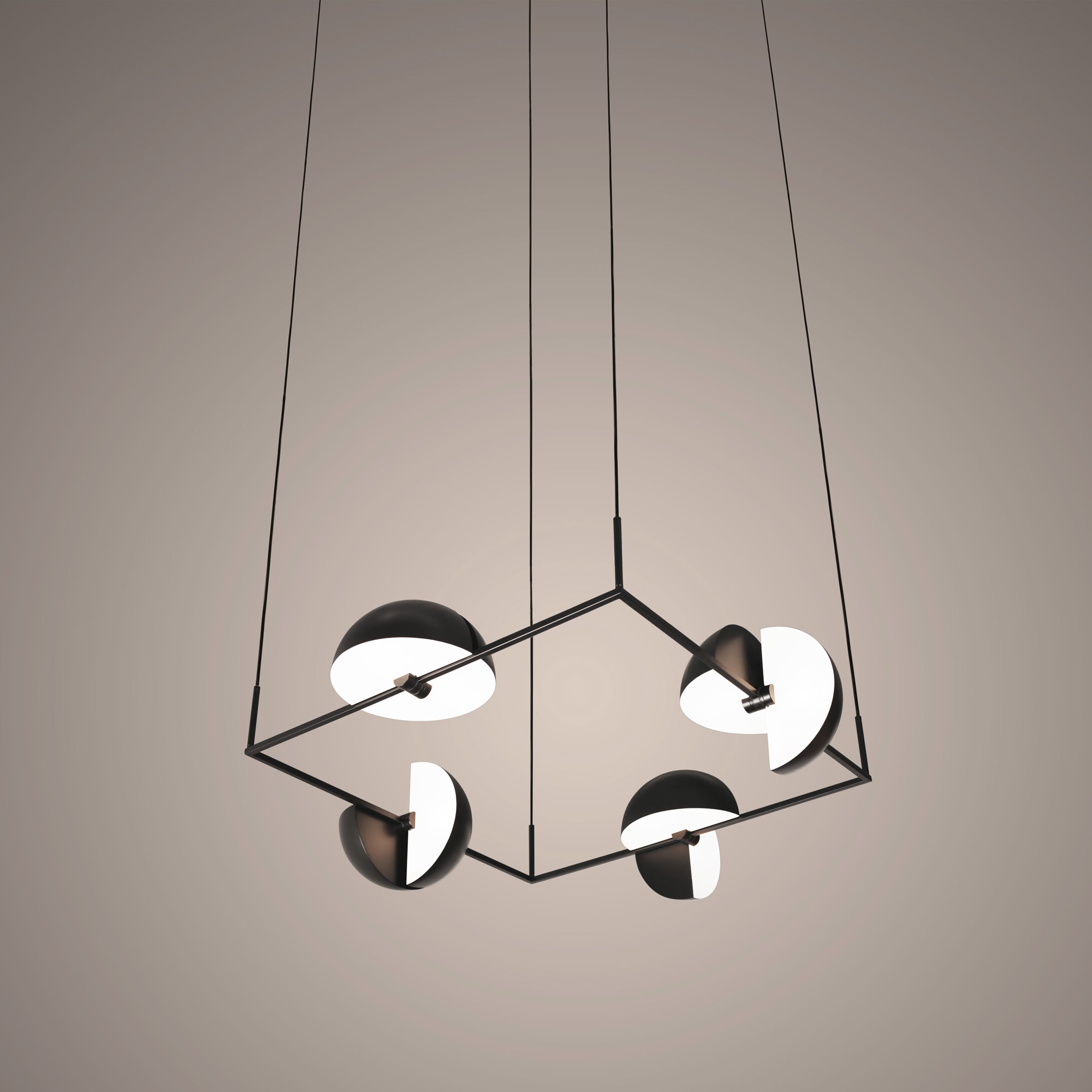 TRAPEZE QUARTETTE black pendant lamp