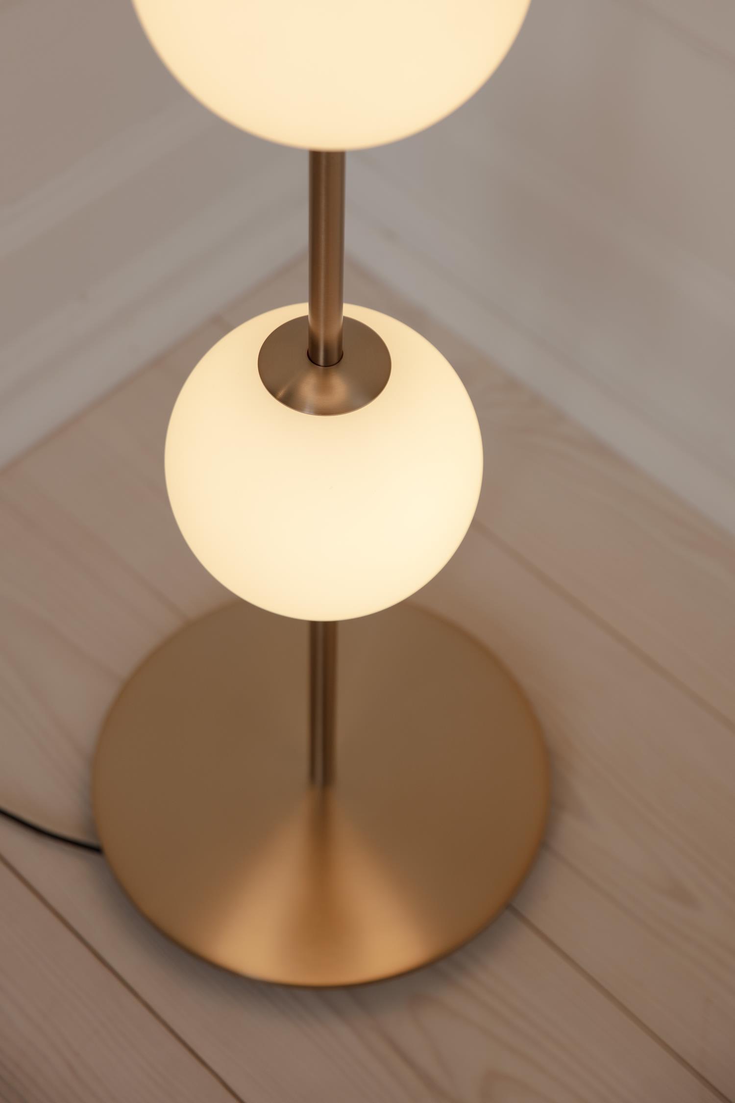 Stehlampe AUDREY weiß mit goldener Einlage