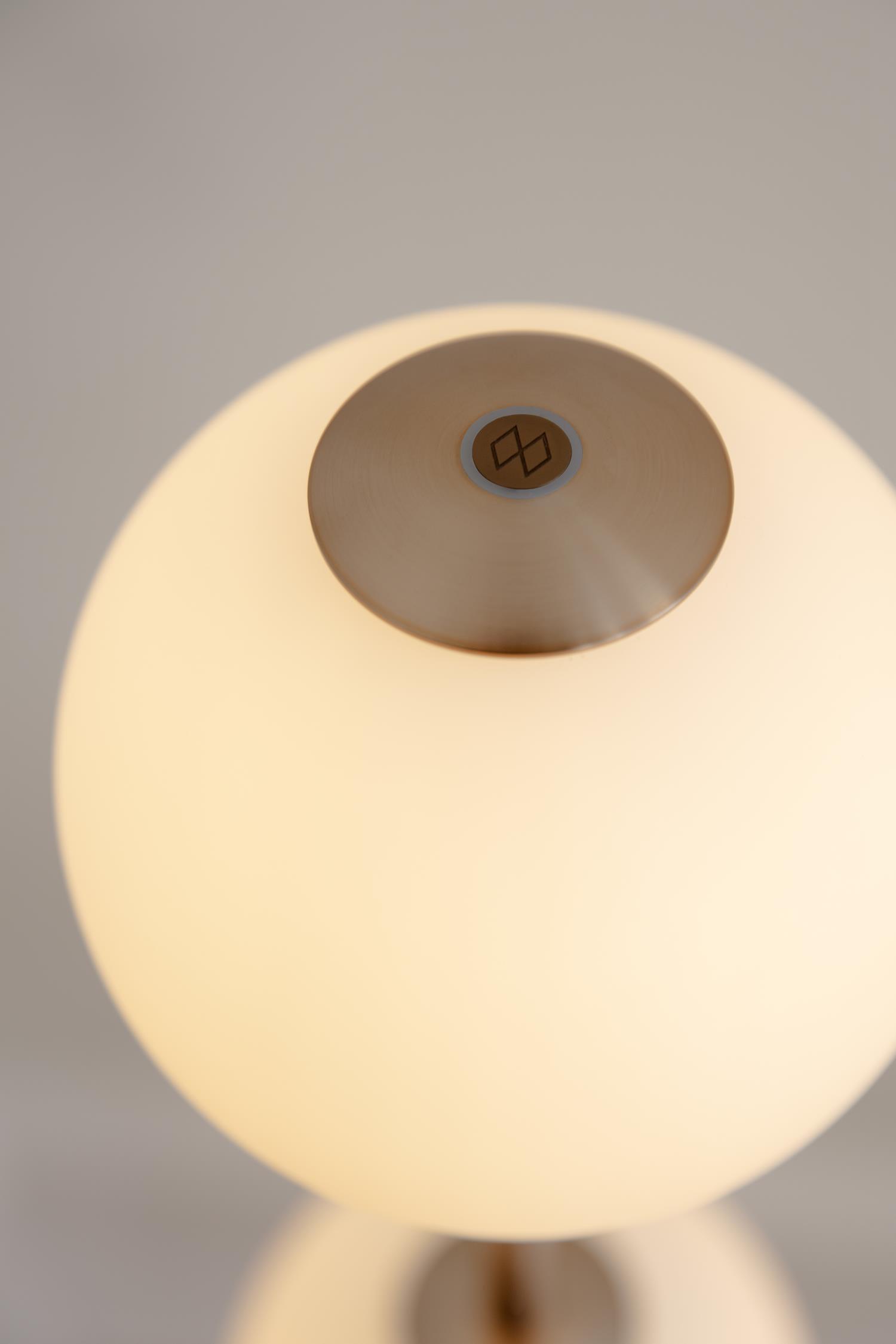 Stehlampe AUDREY weiß mit goldener Einlage