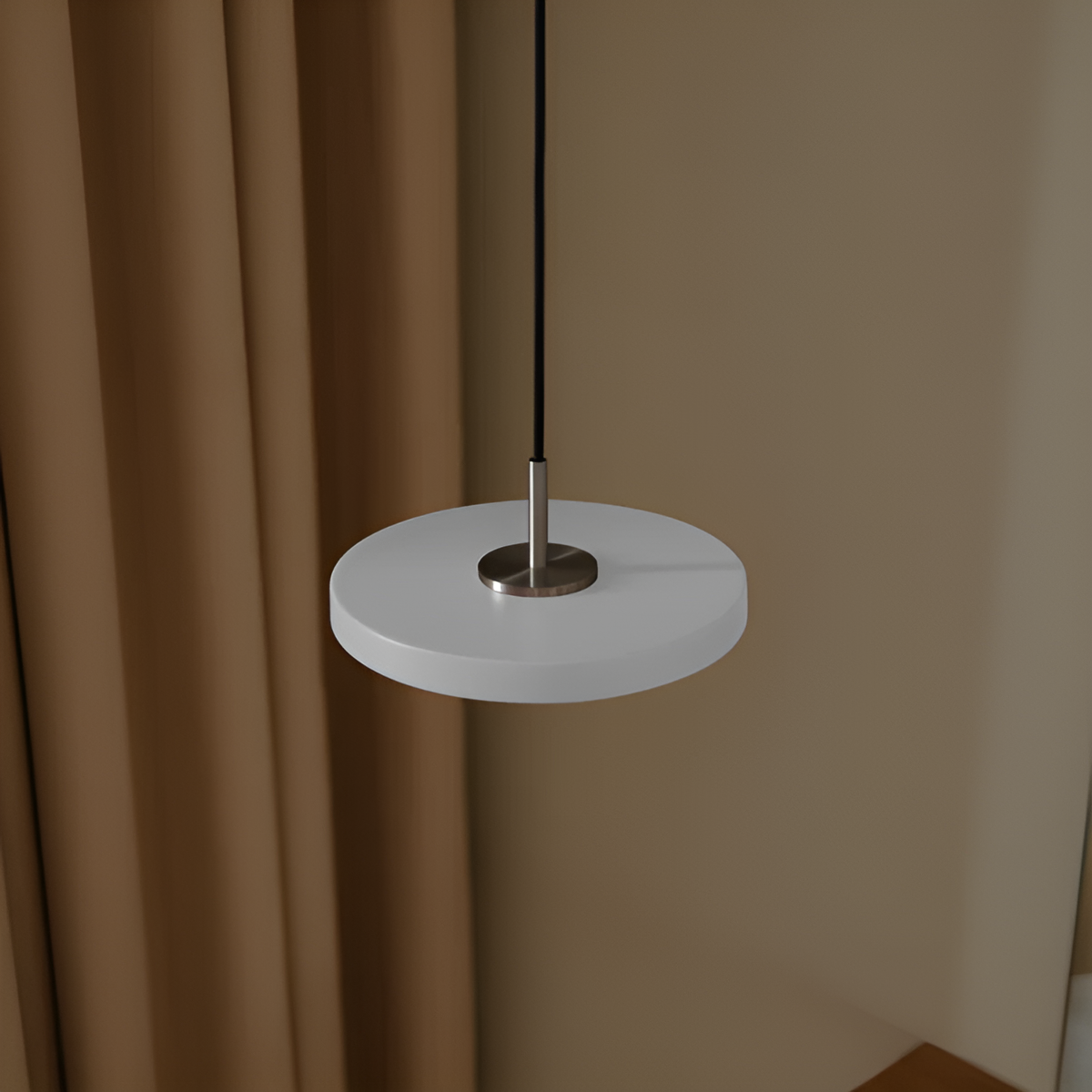 Asteria Micro Pendant Lamp Light Gray with Silver Insert