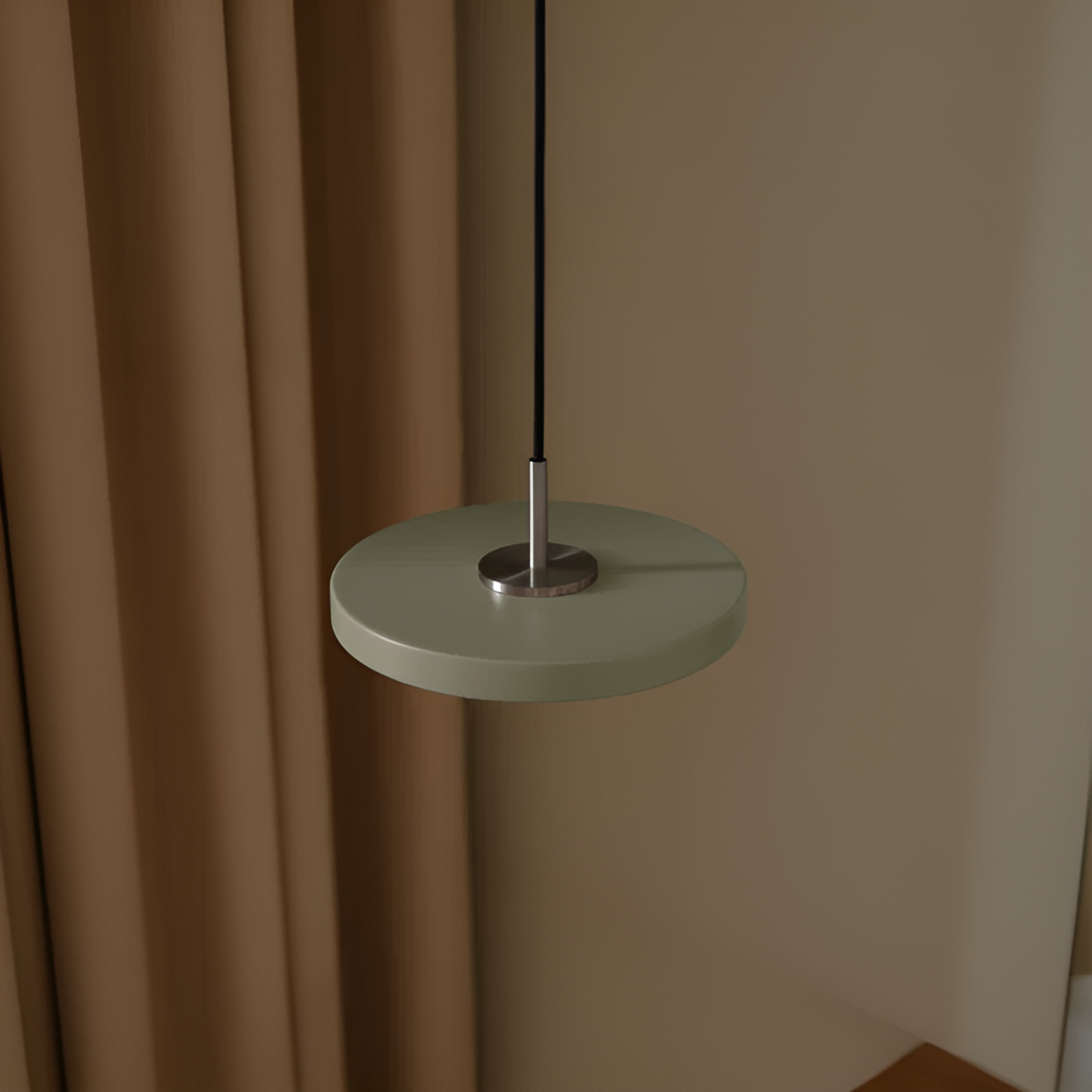 Lampa wisząca ASTERIA MICRO oliwkowy ze srebrną wstawką