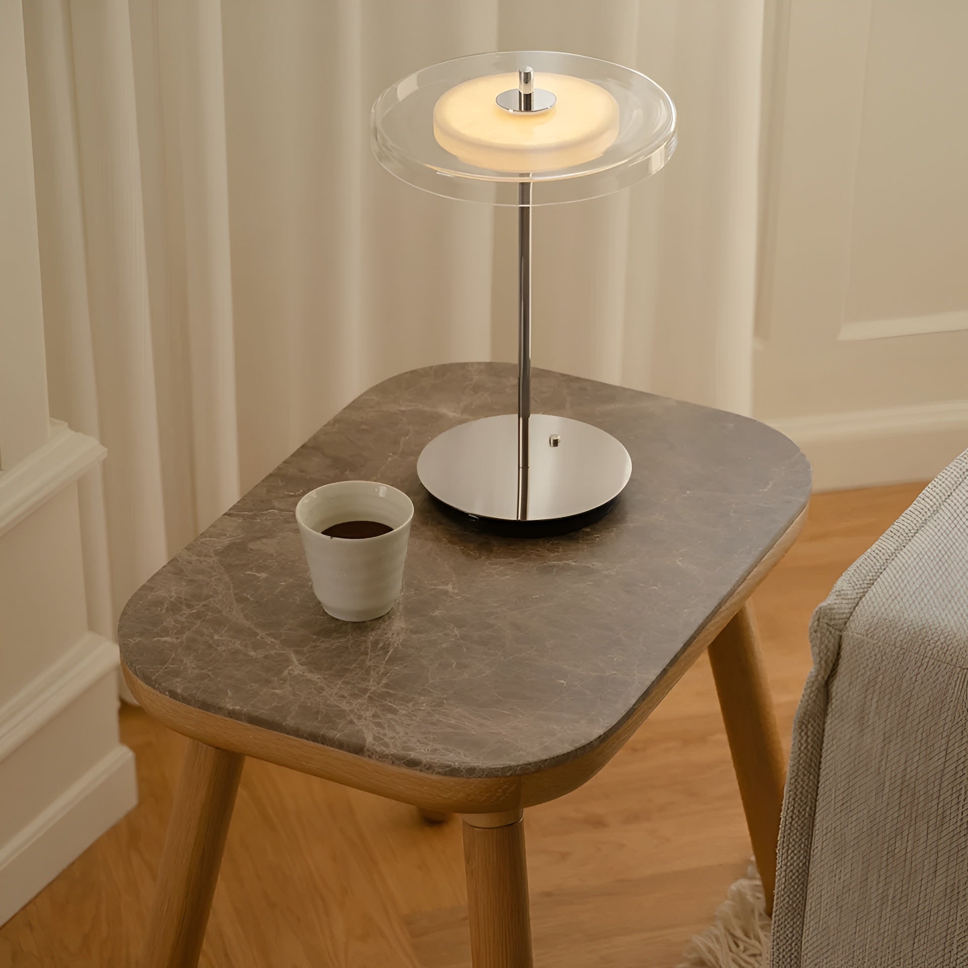 Asteria Glass Move Table Lamp Silver Base [Klaudia] [wymiary]