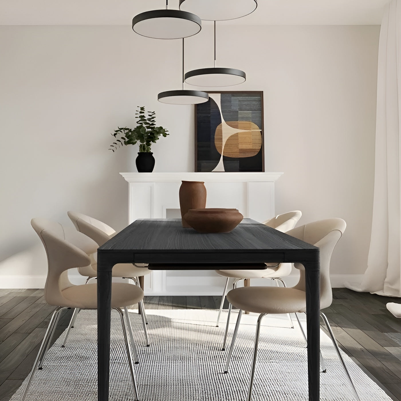 HEART'N'SOUL extendable table black oak