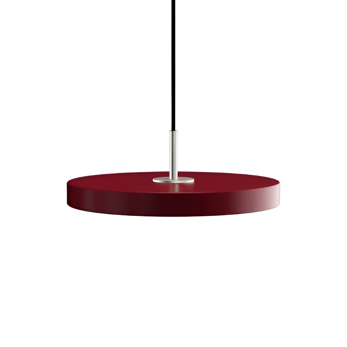 ASTERIA PLUS burgundy pendant lamp with silver insert