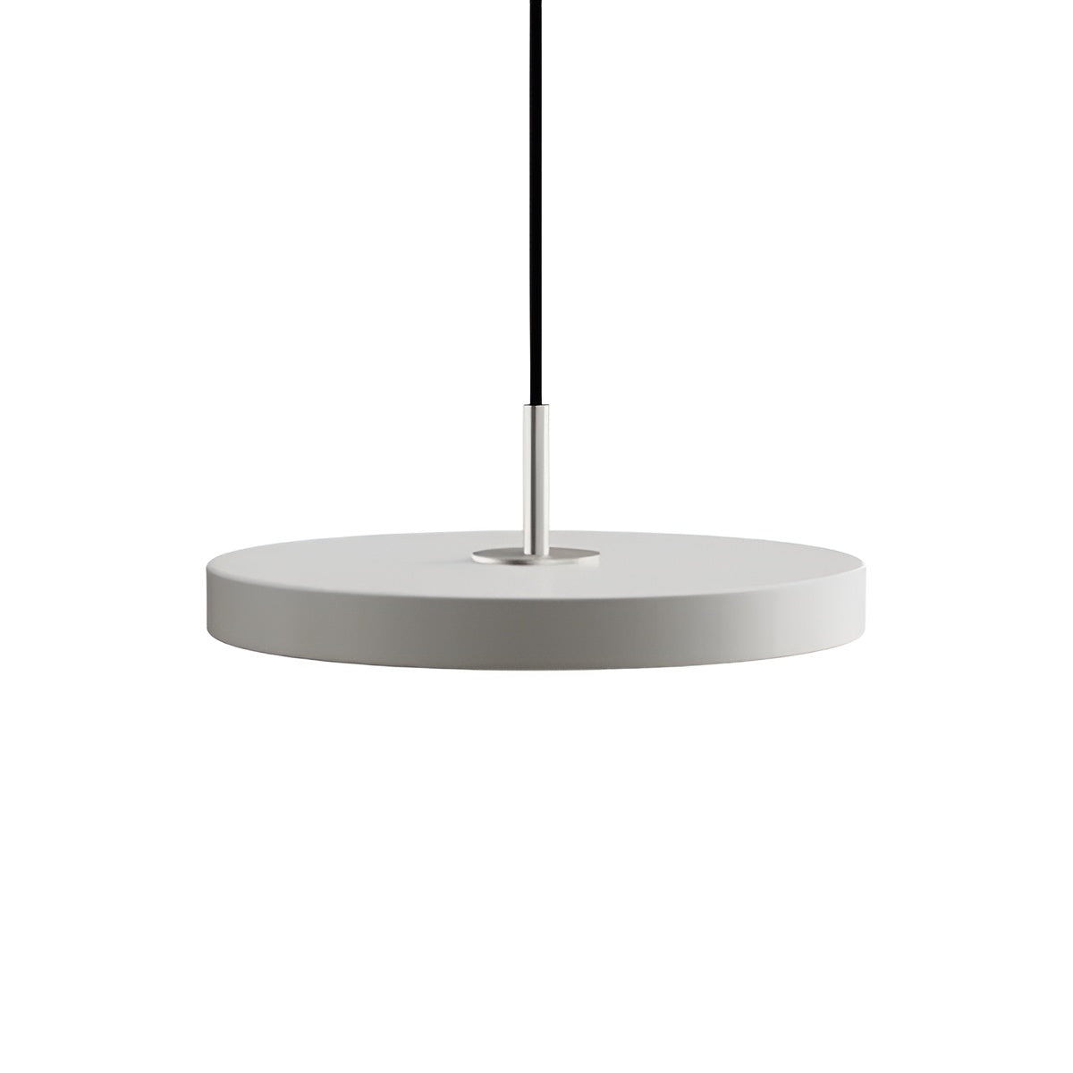 ASTERIA PLUS pendant lamp in light gray with silver insert