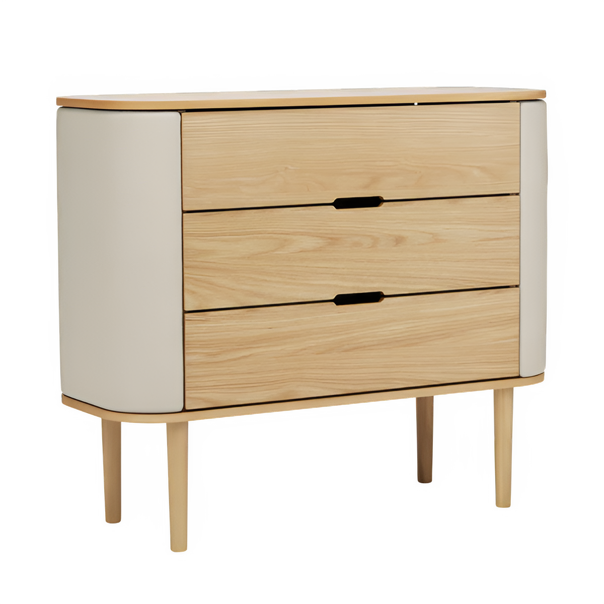 TREASURES cabinet in sand with oak base
