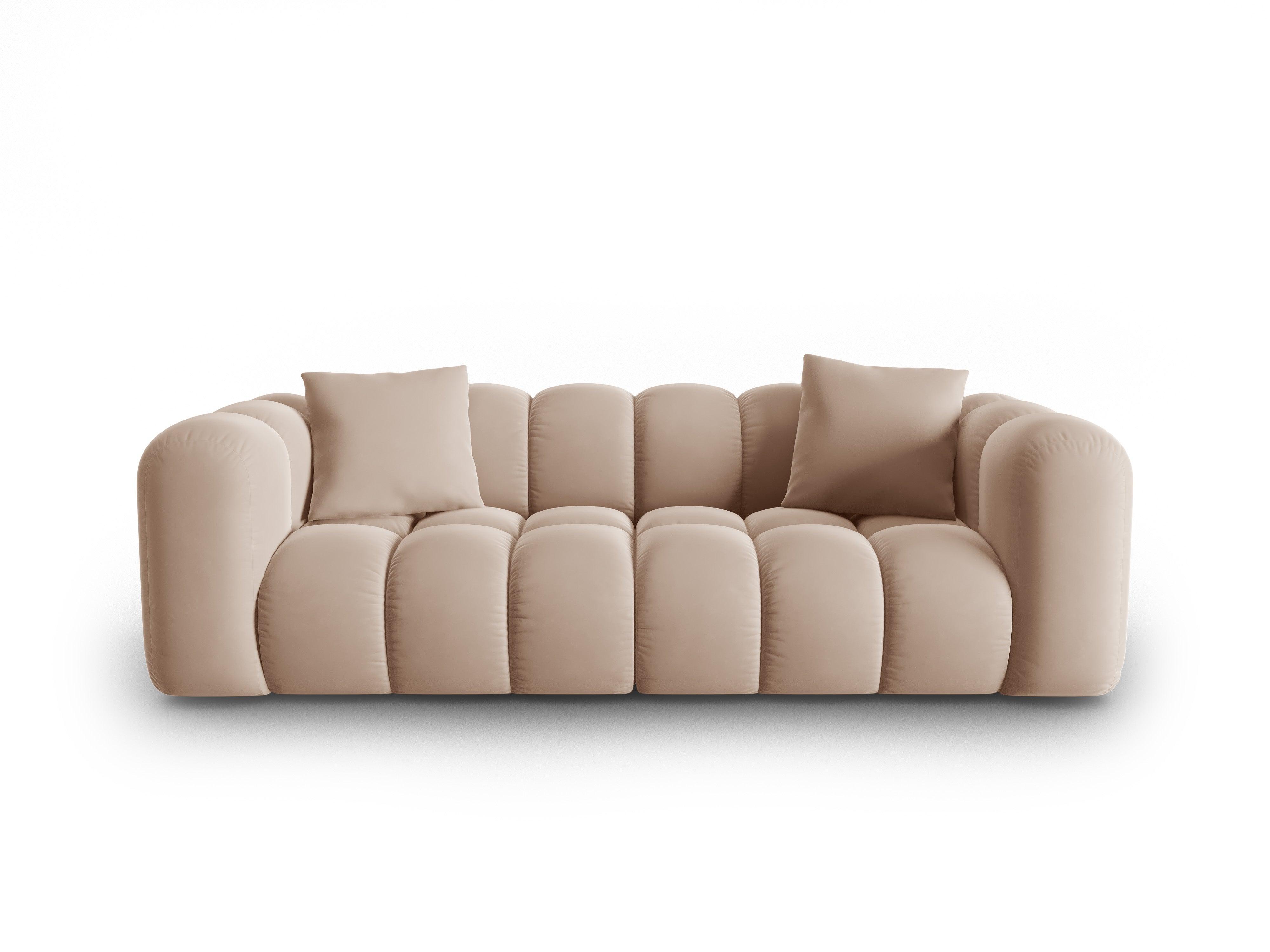 Velvet 3 seater sofa HALLEY beige Windsor & Co Eye on Design