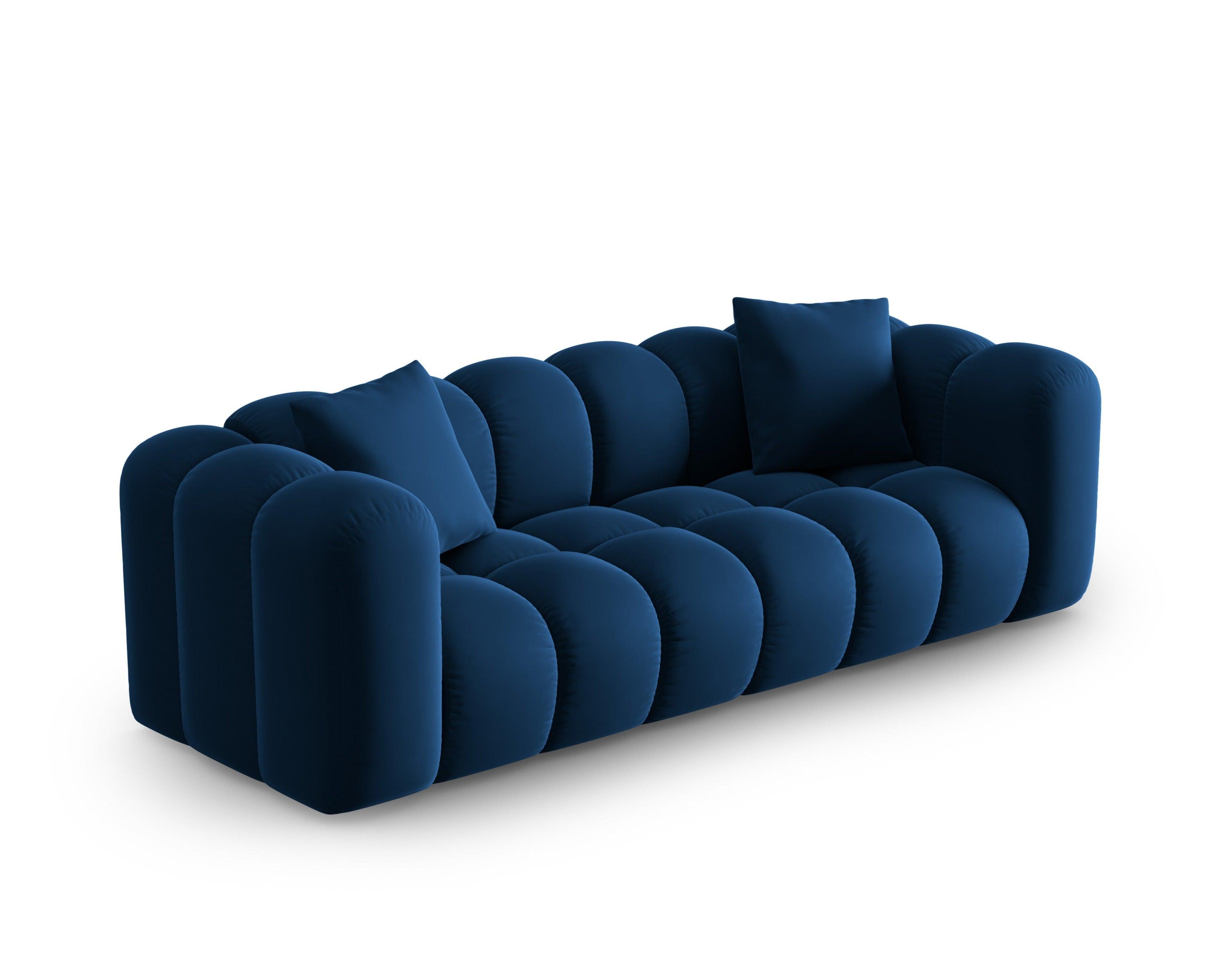 Velvet 3 seater sofa HALLEY royal blue Windsor & Co Eye on Design