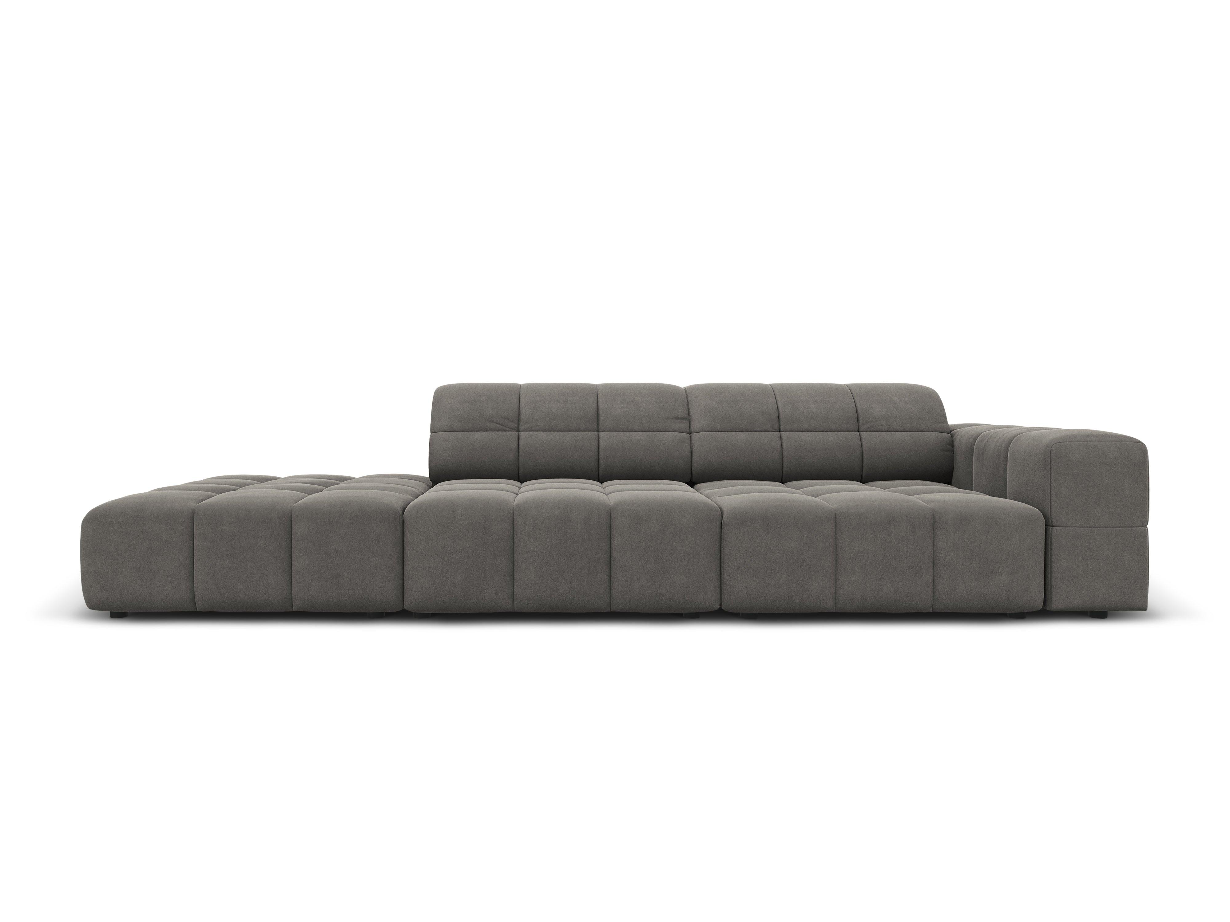 Velvet sofa left 3 seater CHICAGO gray Cosmopolitan Design Eye on Design