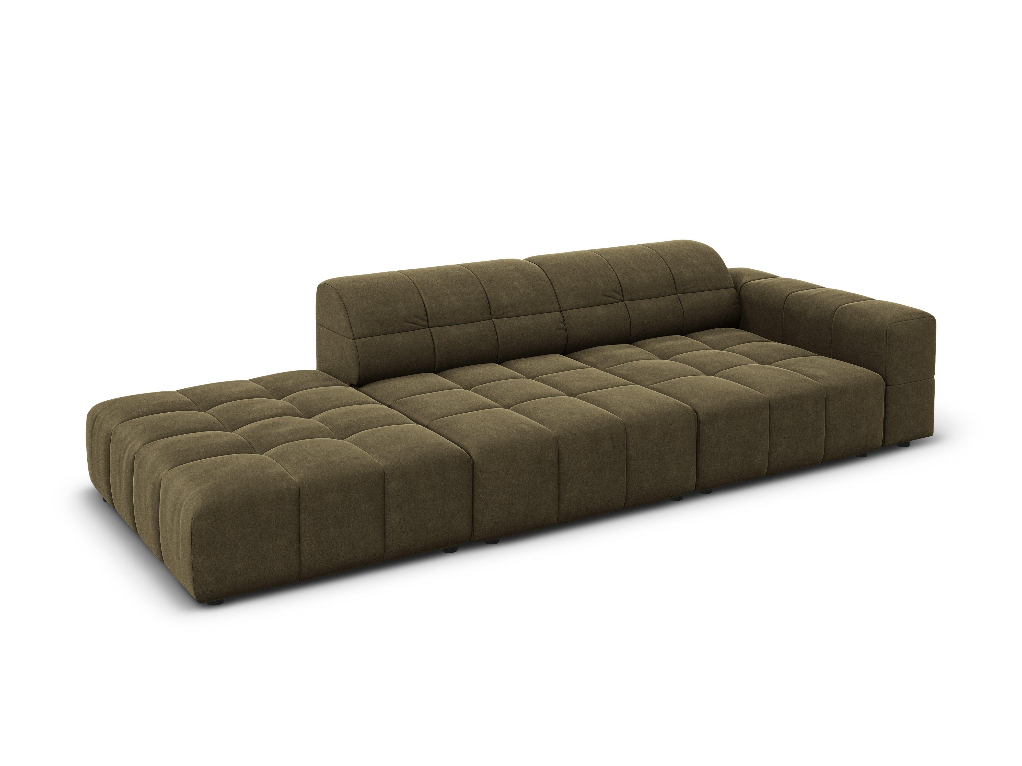 Velvet sofa left 3 seater CHICAGO olive Cosmopolitan Design Eye on Design