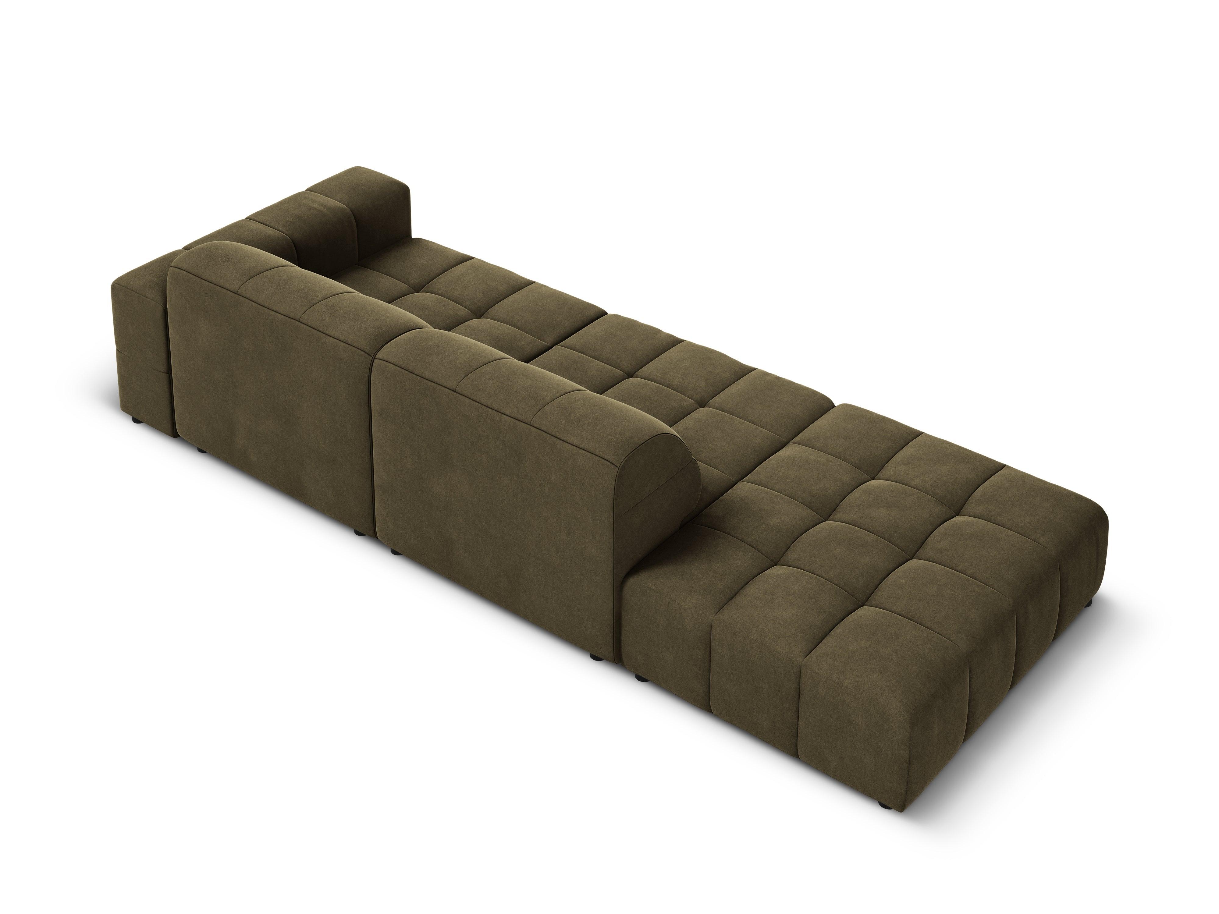 Velvet sofa left 3 seater CHICAGO olive Cosmopolitan Design Eye on Design