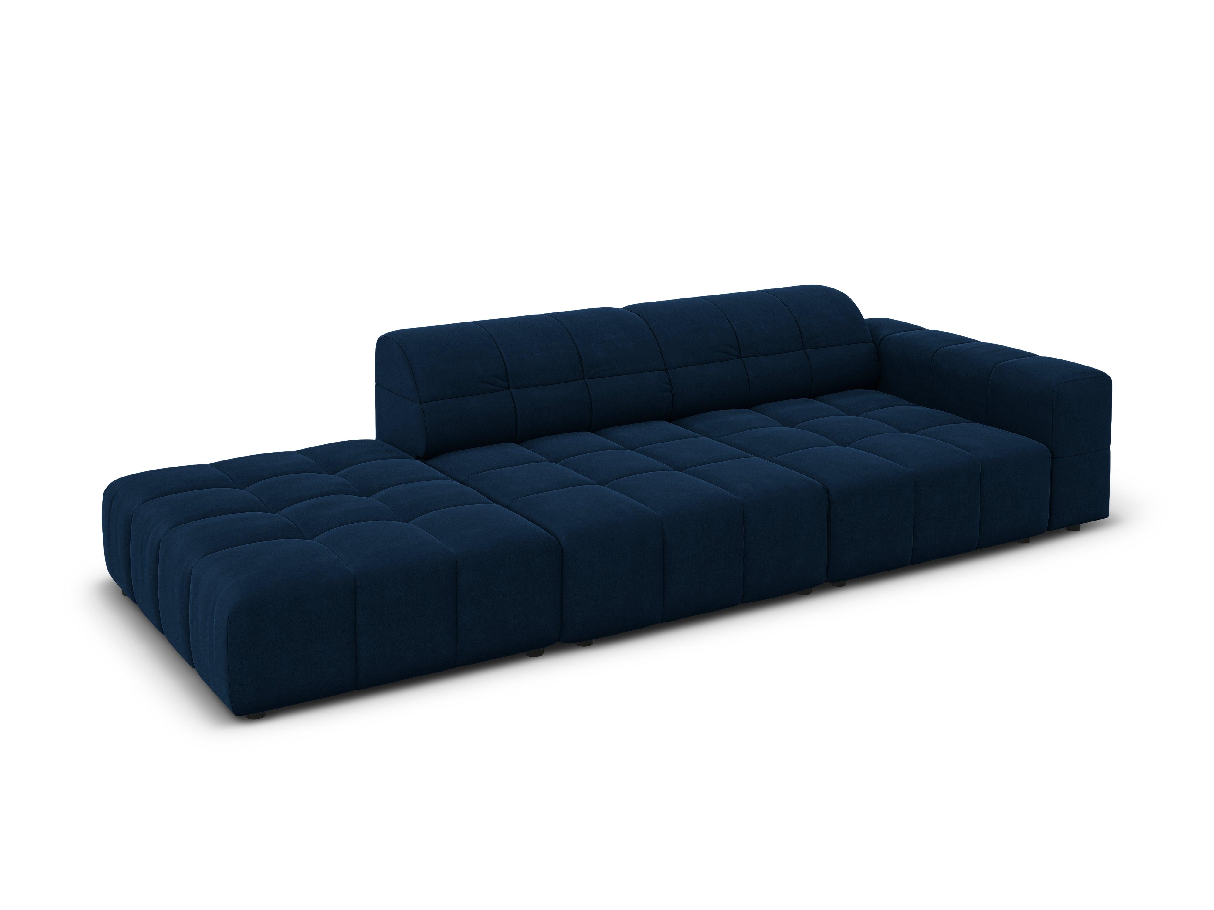 Velvet sofa left 3 seater CHICAGO royal blue Cosmopolitan Design Eye on Design