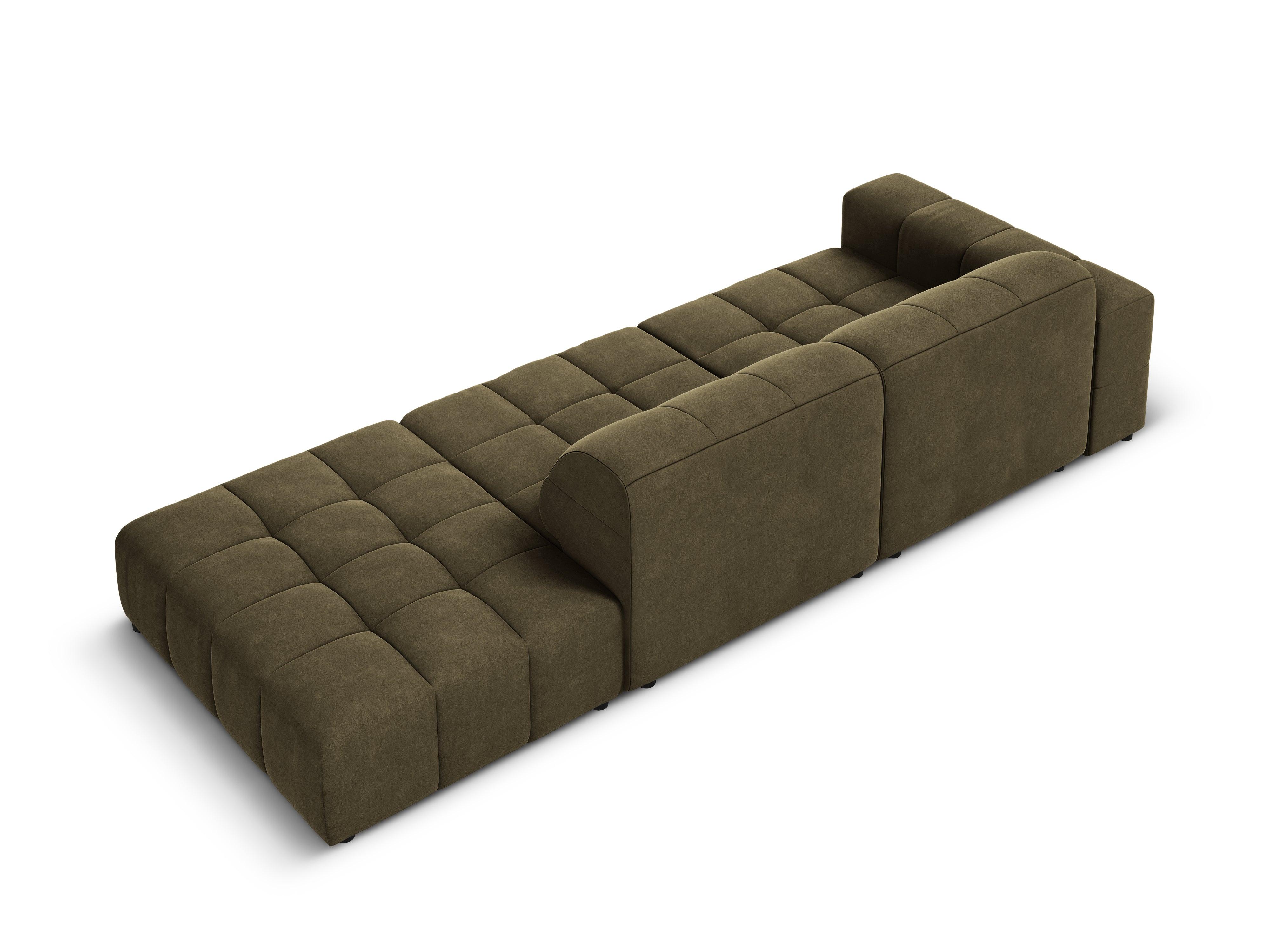 Velvet sofa right 3 seater CHICAGO olive Cosmopolitan Design Eye on Design