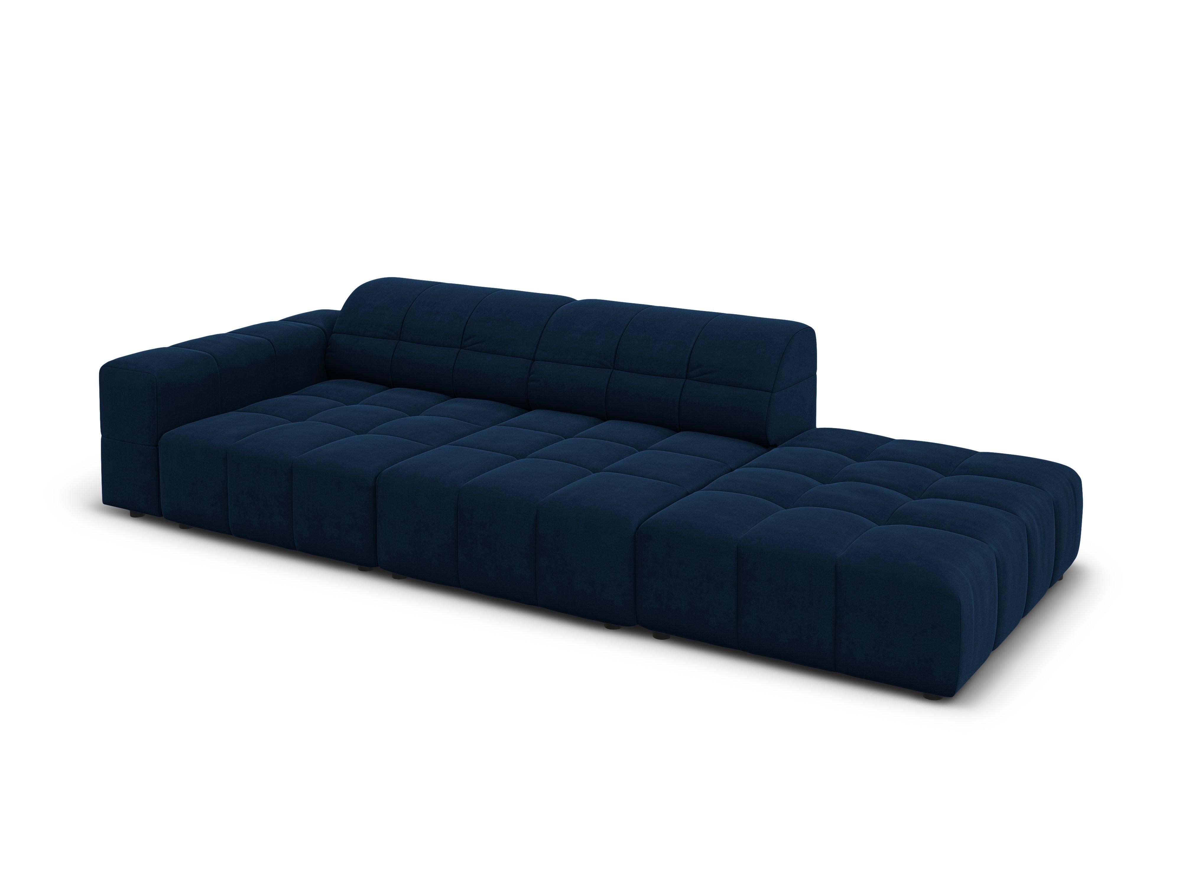 Velvet sofa right 3 seater CHICAGO royal blue Cosmopolitan Design Eye on Design