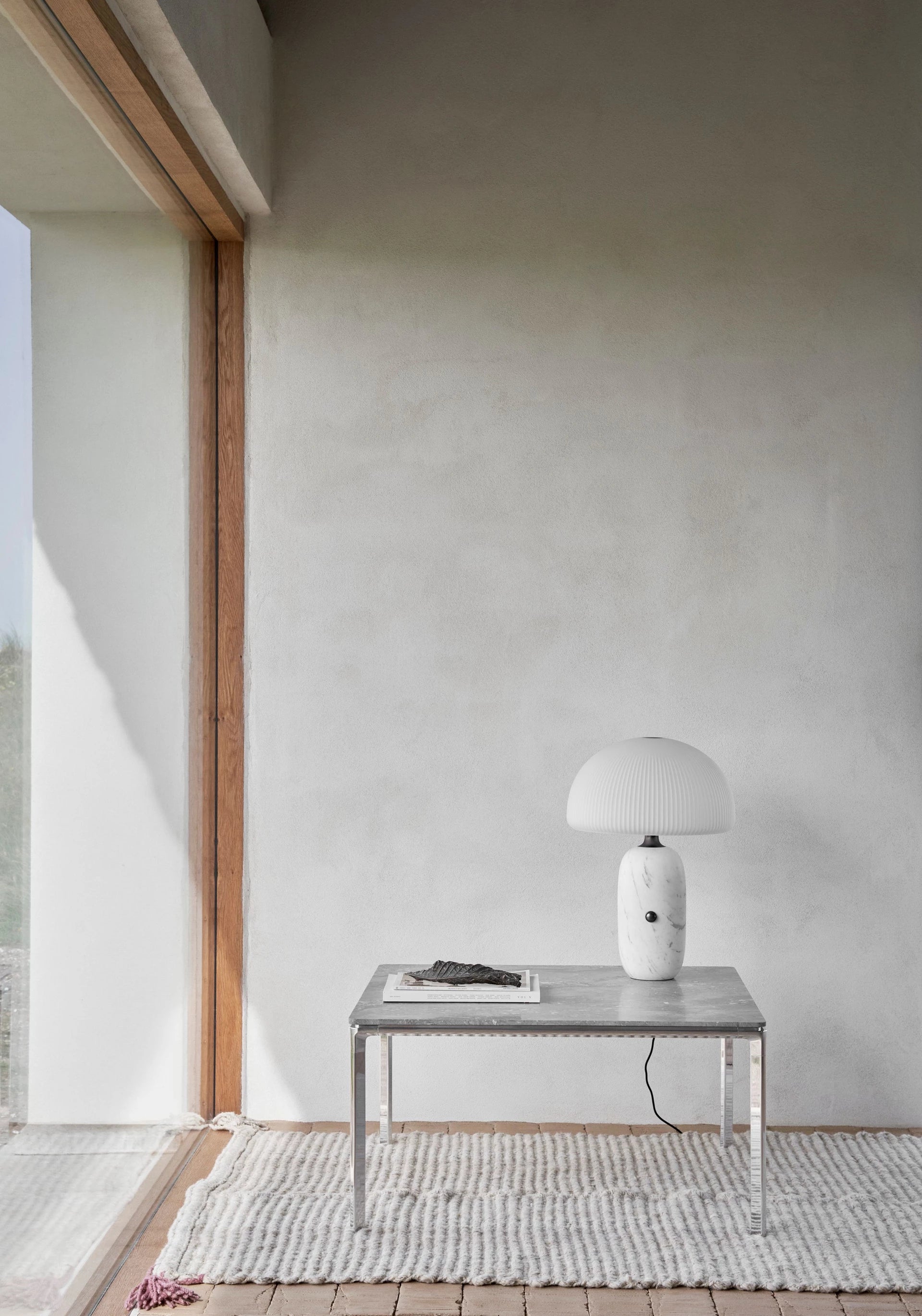 Sculpture Table Lamp White Marble