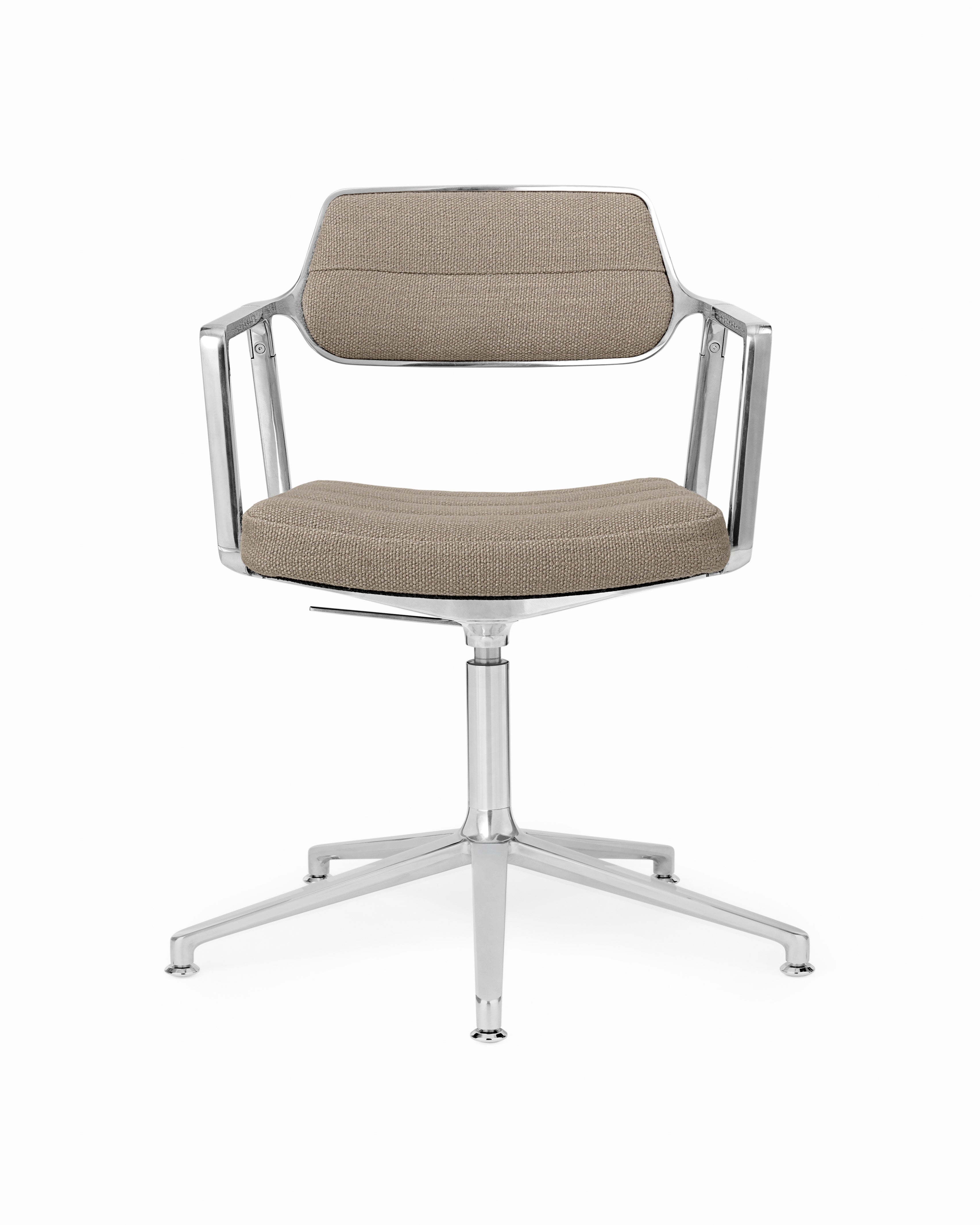 Office chair 453+ sand fabric with metal base