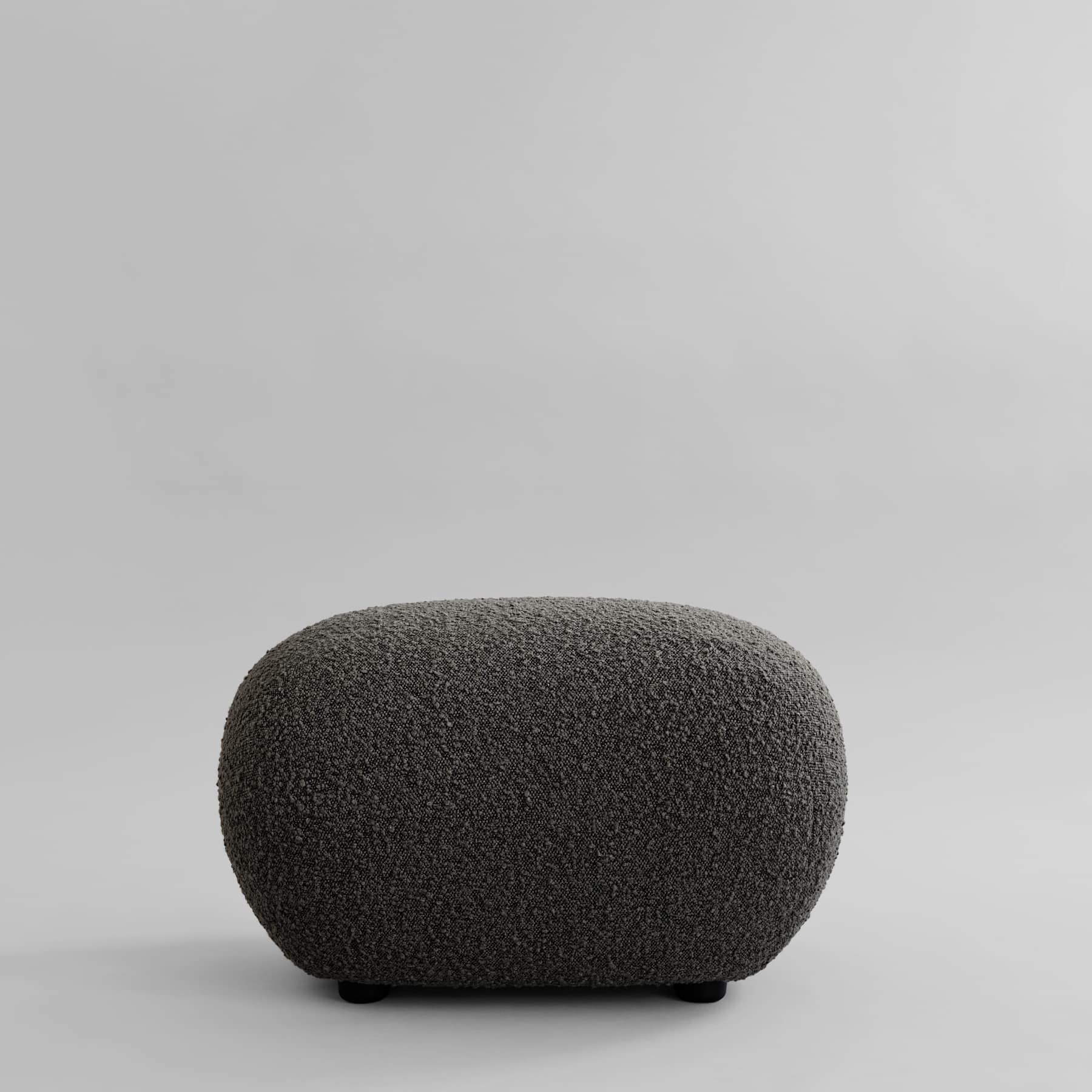 TOE footstool in gray-brown bouclé