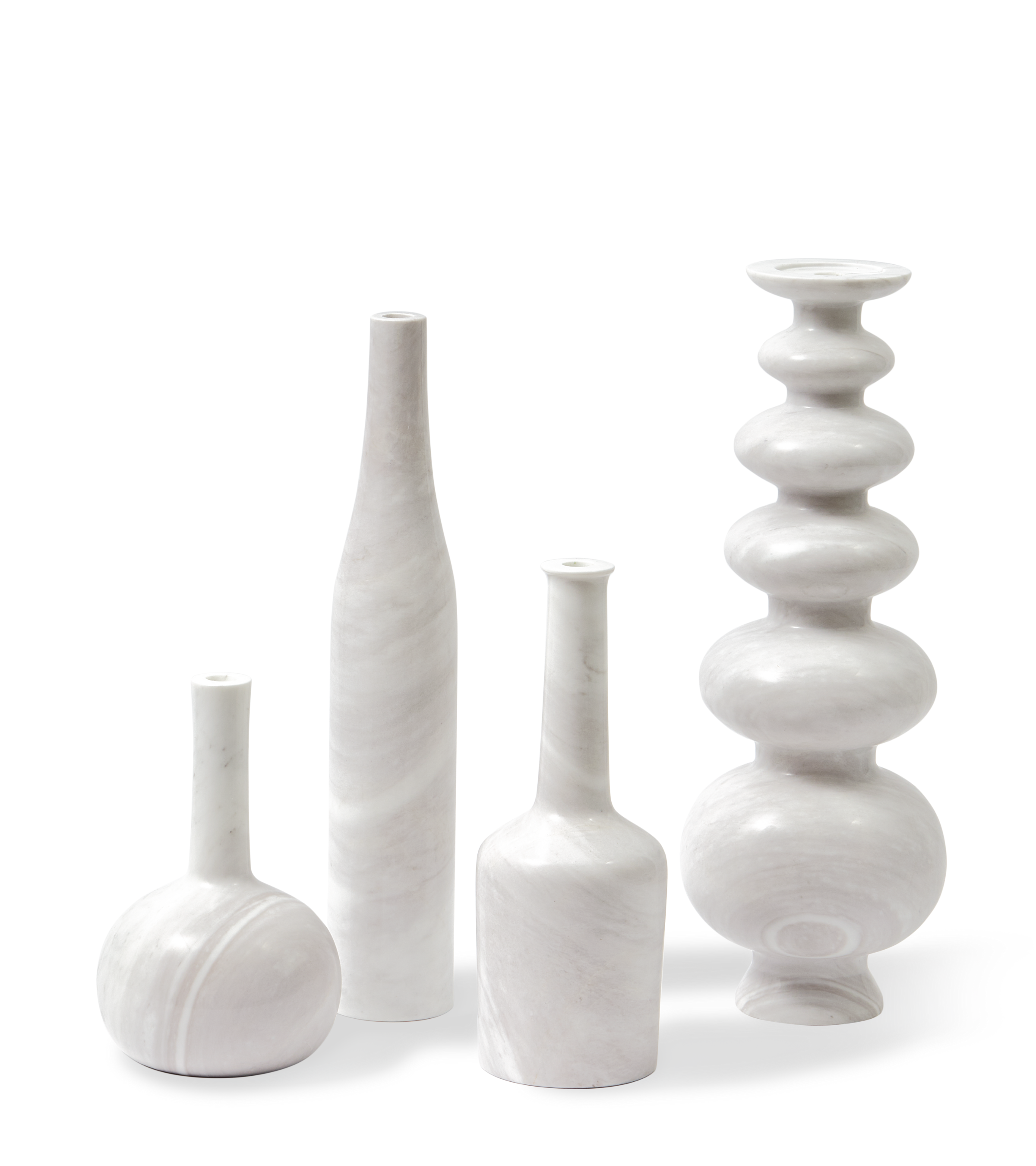 HERITAGE BOTTLE Candle Holder White Marble