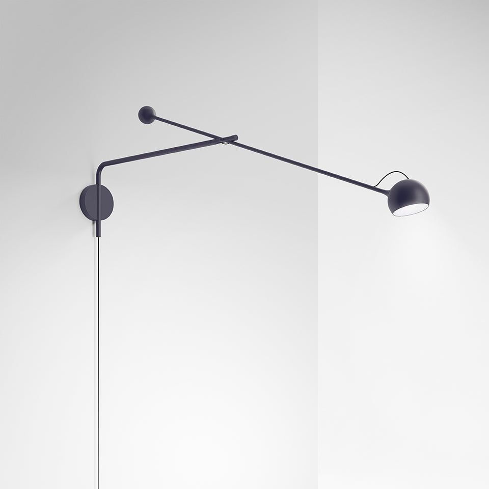 Wall lamp with adjustable arm IXA L dark blue