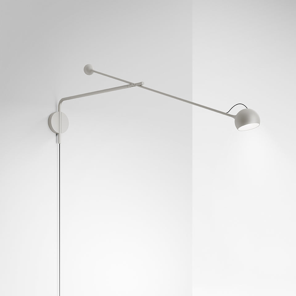 Wall lamp with adjustable arm IXA L light gray