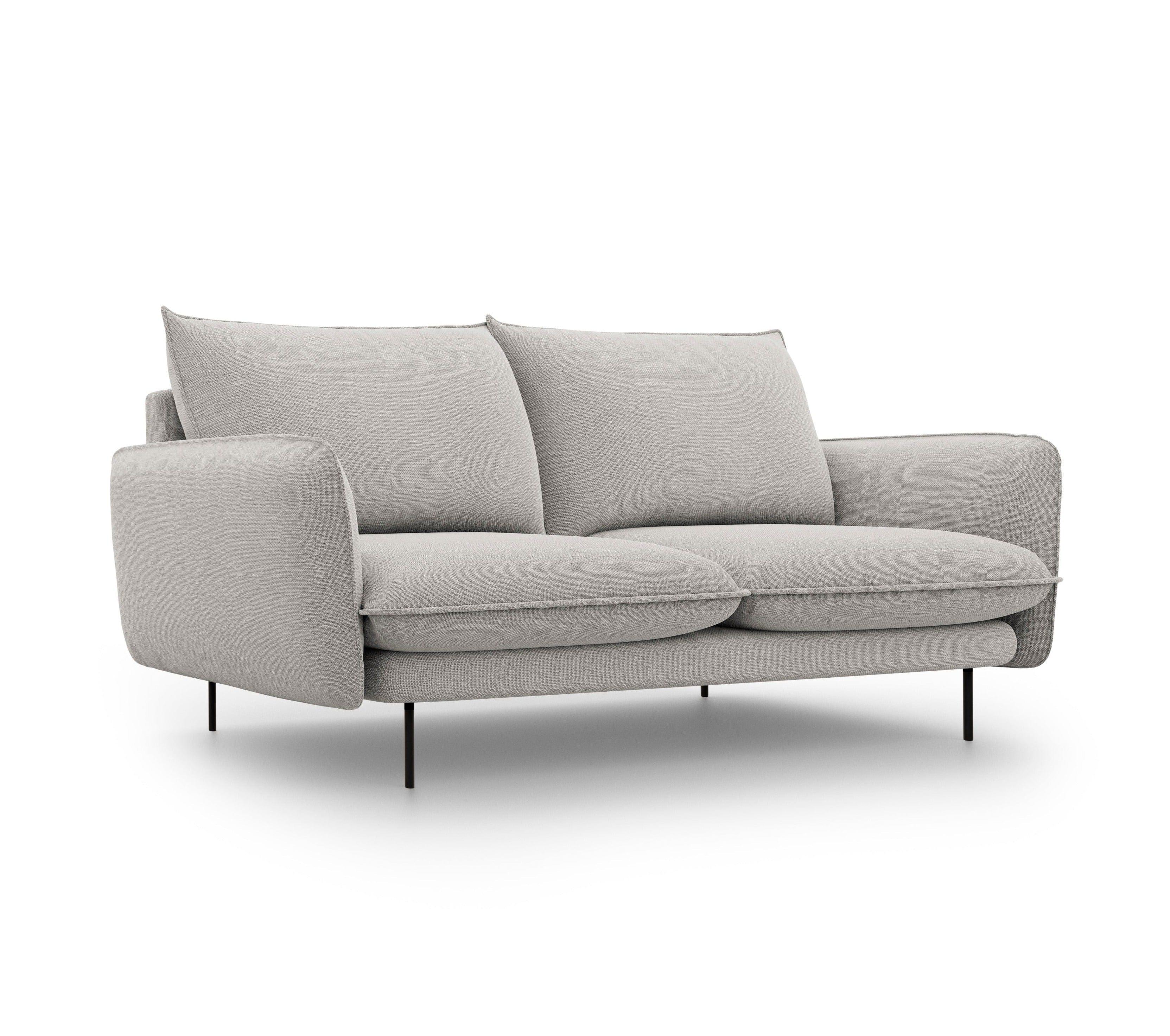 2-seater sofa VIENNA light grey with black base - Eye on Design