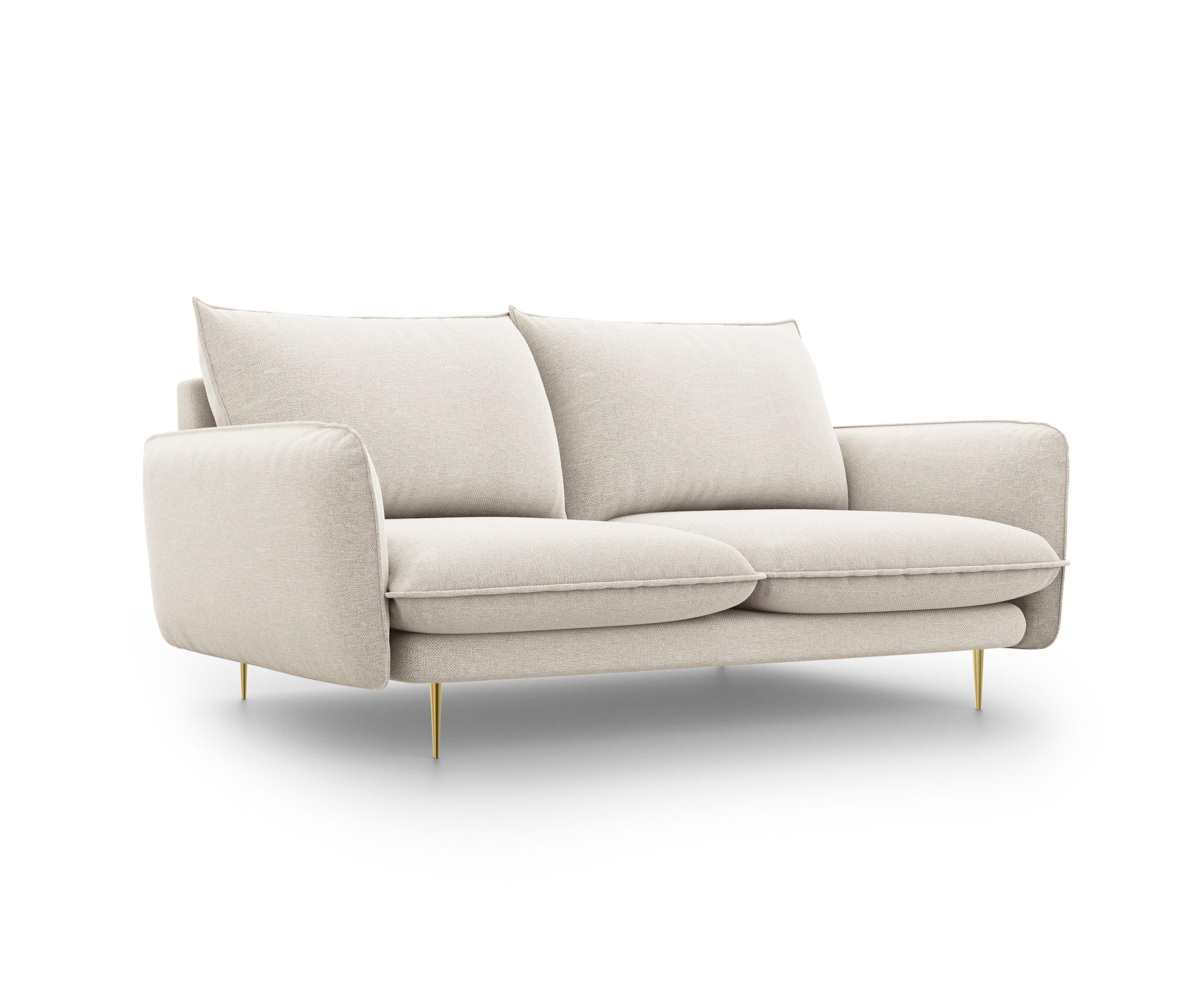 2-seater sofa VIENNA sand with gold base - Eye on Design