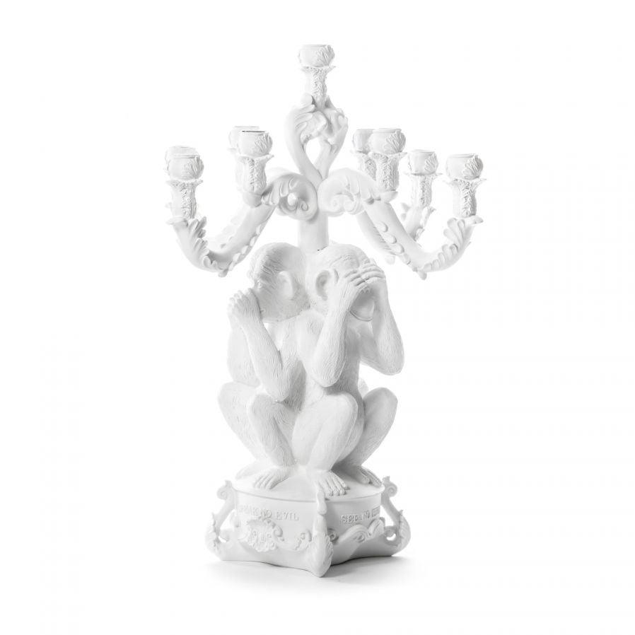 3 MONKEYS candle holder white - Eye on Design