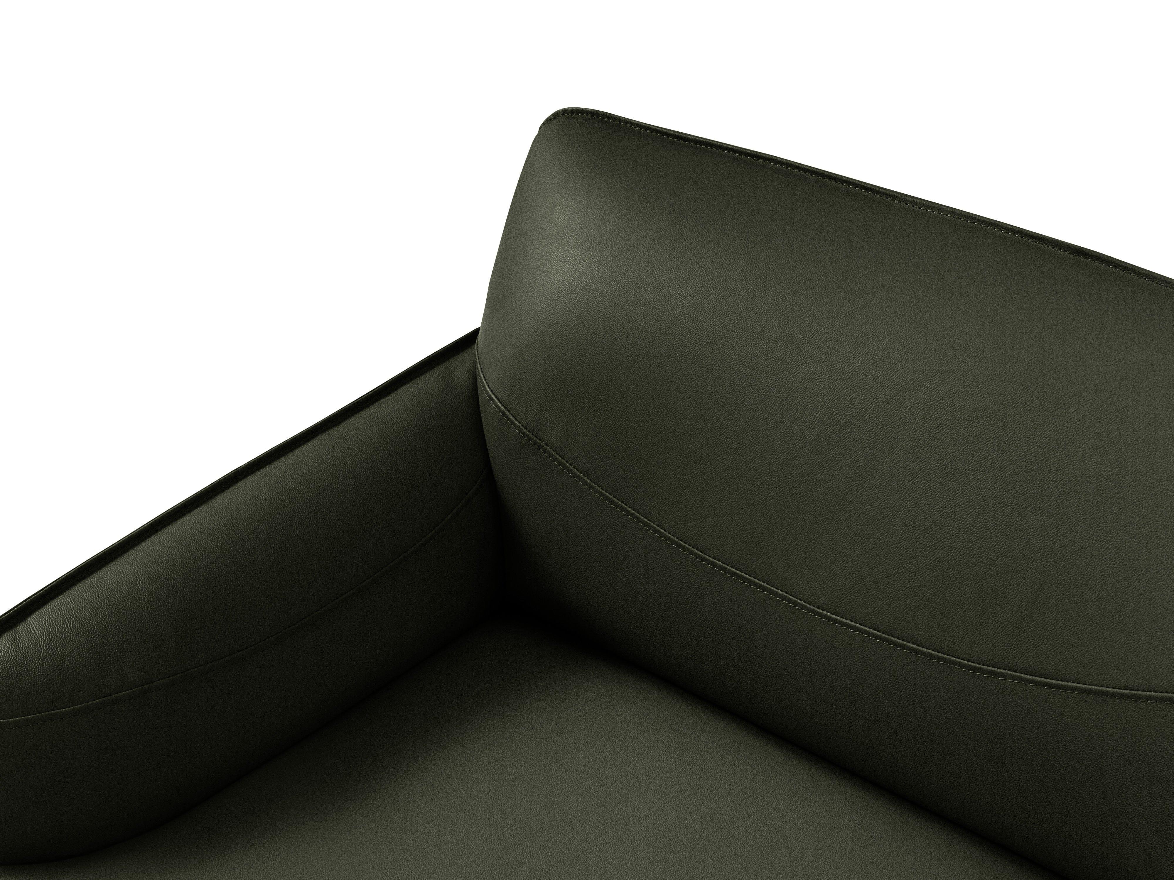 Genuine Leather Sofa, "Neso", 3 Seats, 235x90x76
 ,Green,Black Metal, Windsor & Co, Eye on Design