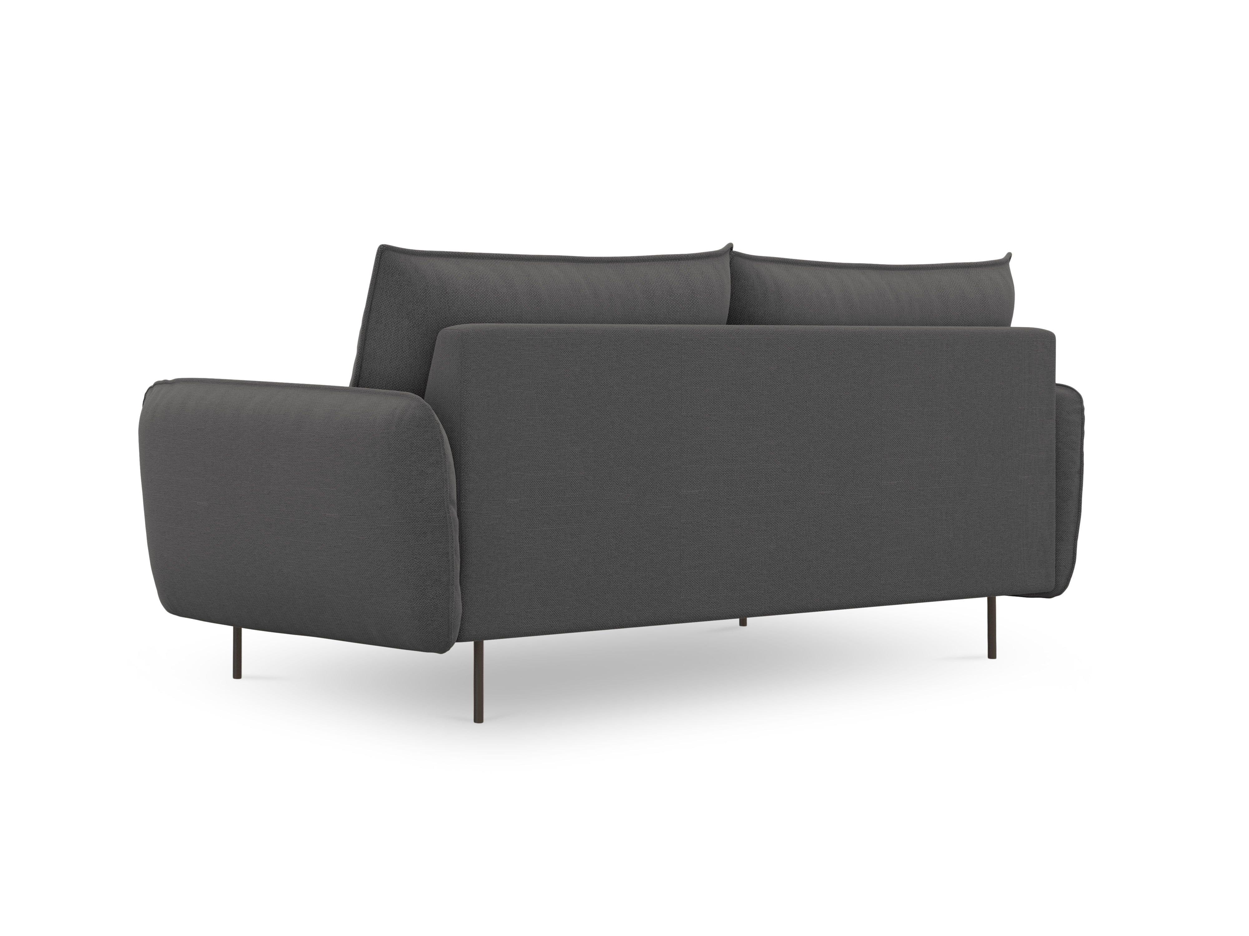 3-seater sofa VIENNA dark grey with black base - Eye on Design