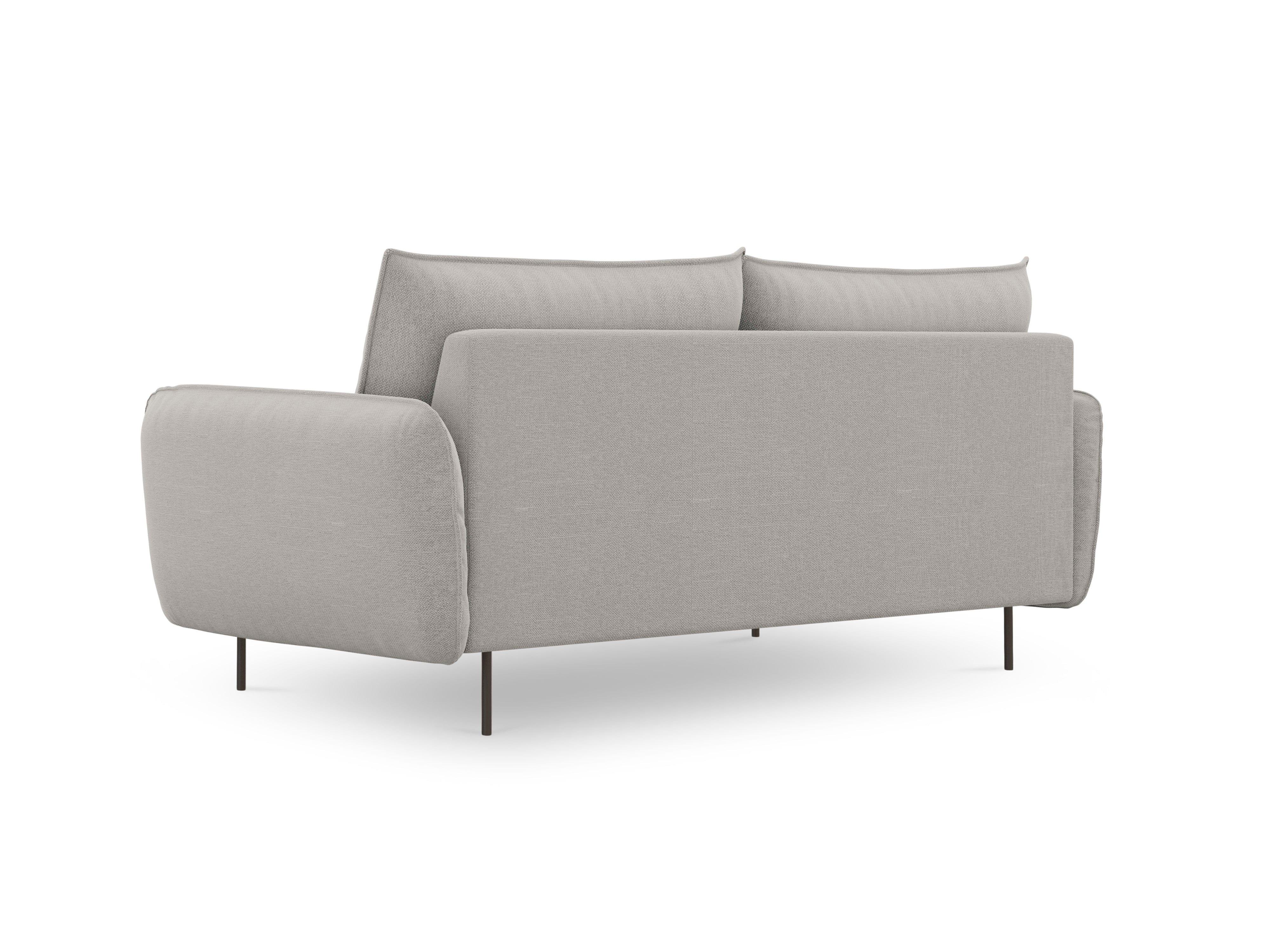 3-seater sofa VIENNA light grey with black base - Eye on Design