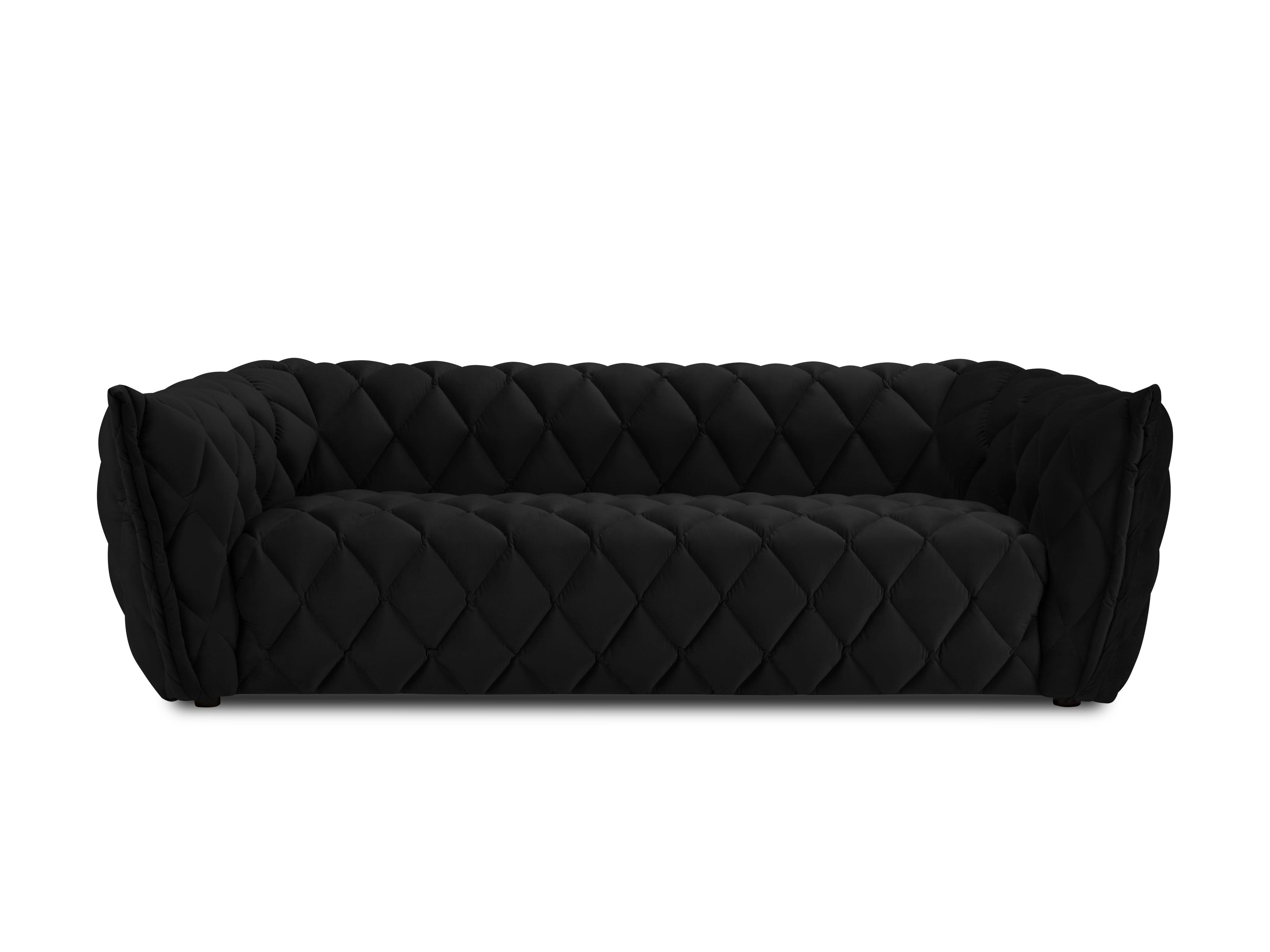 3-seater velvet sofa FLANDRIN black - Eye on Design