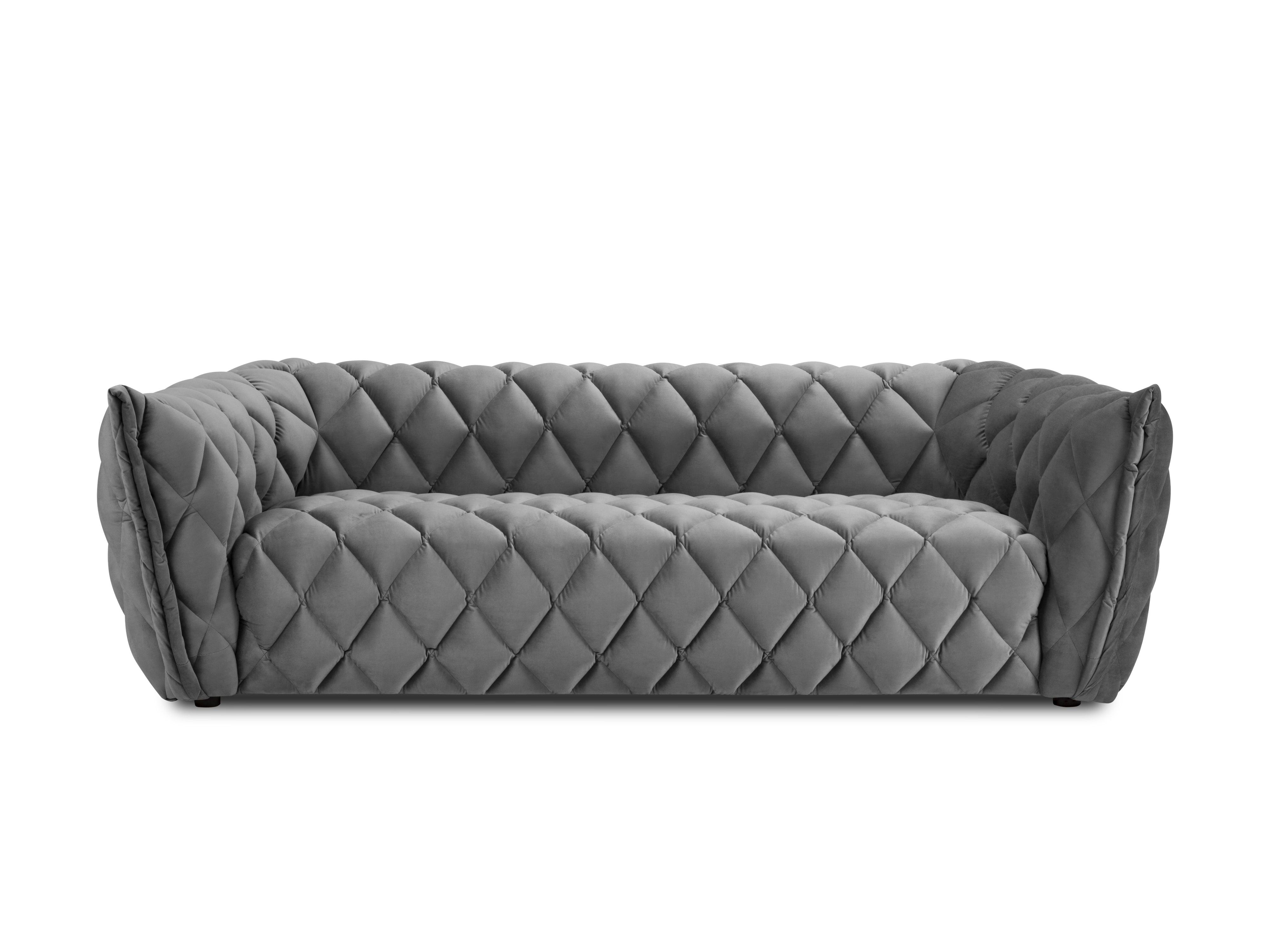 3-seater velvet sofa FLANDRIN grey - Eye on Design