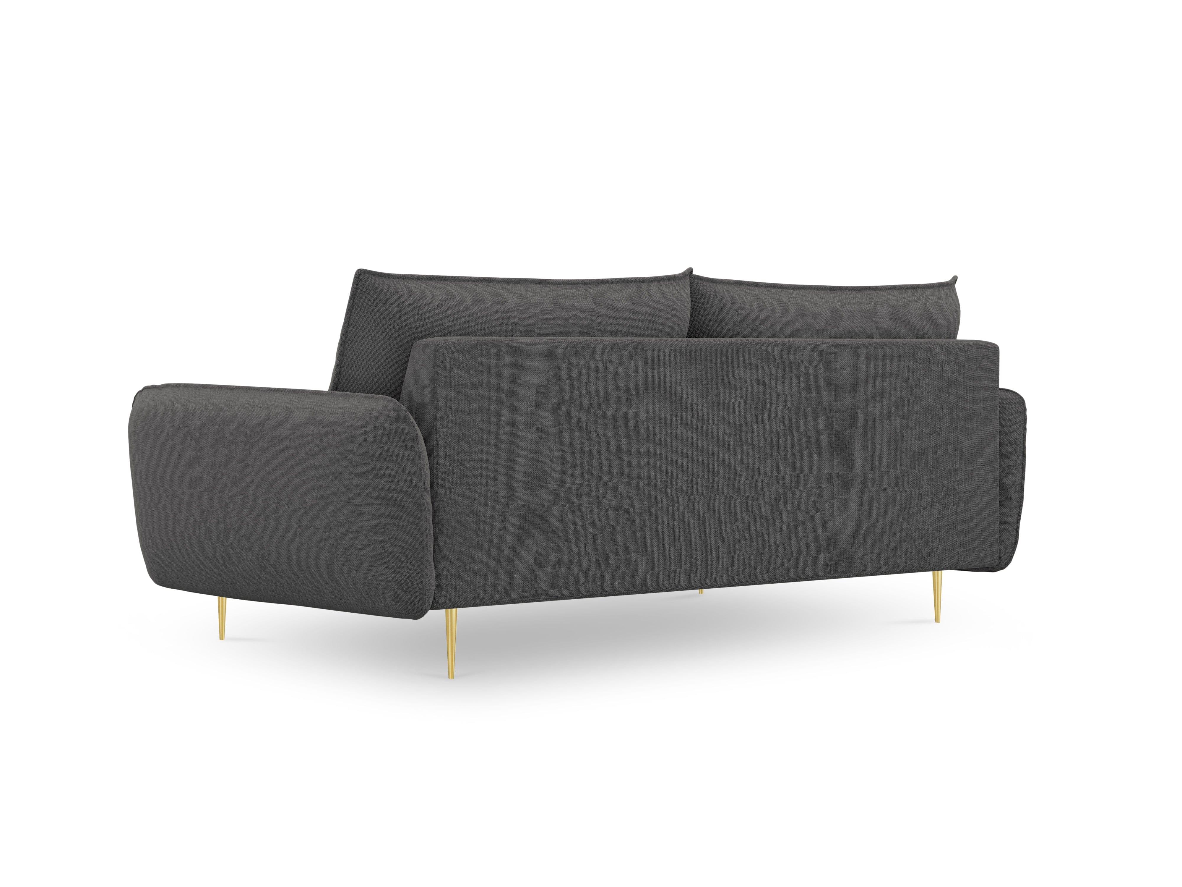 4-seater sofa VIENNA dark grey with gold base - Eye on Design