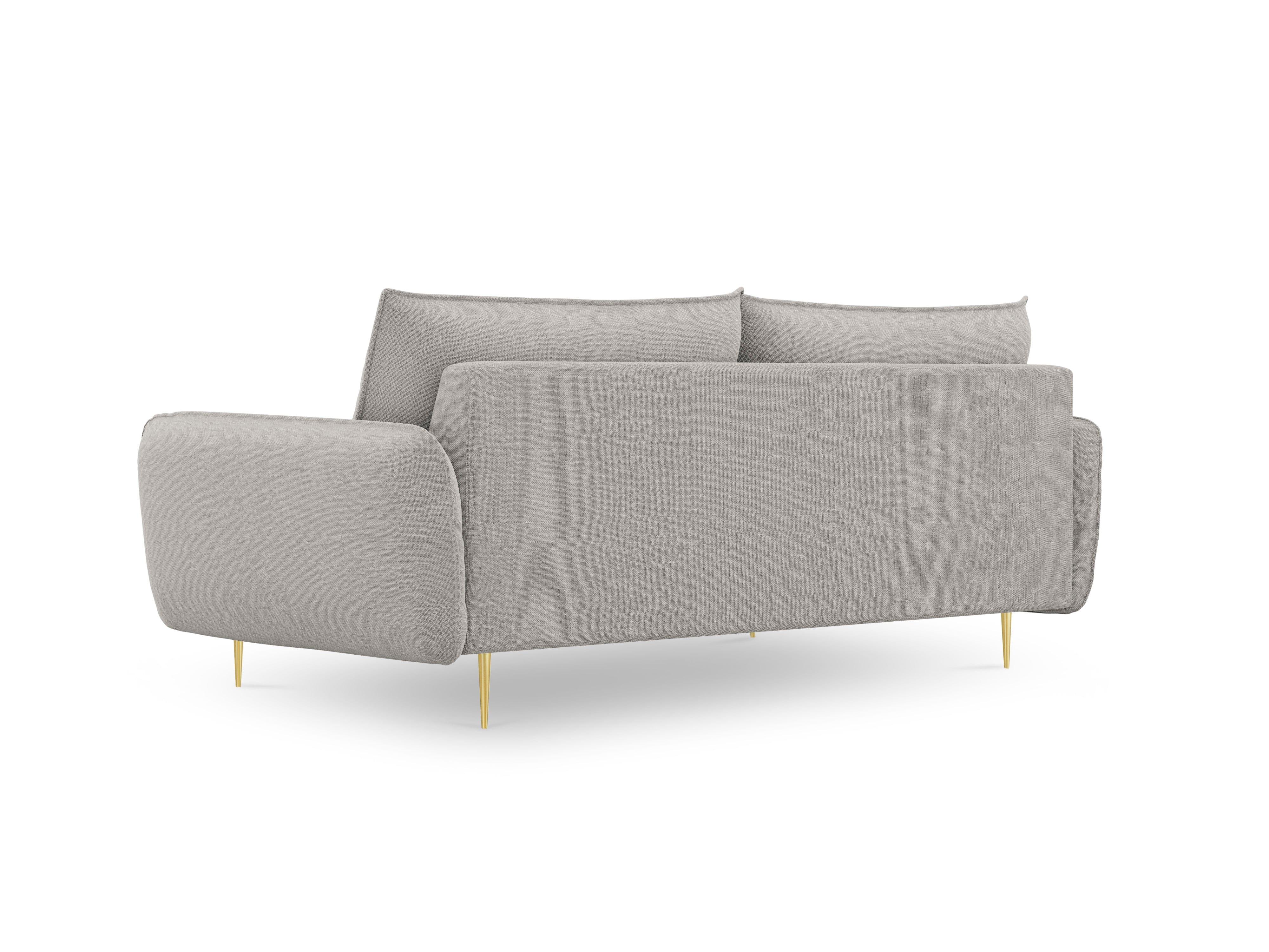 4-seater sofa VIENNA light grey with gold base - Eye on Design