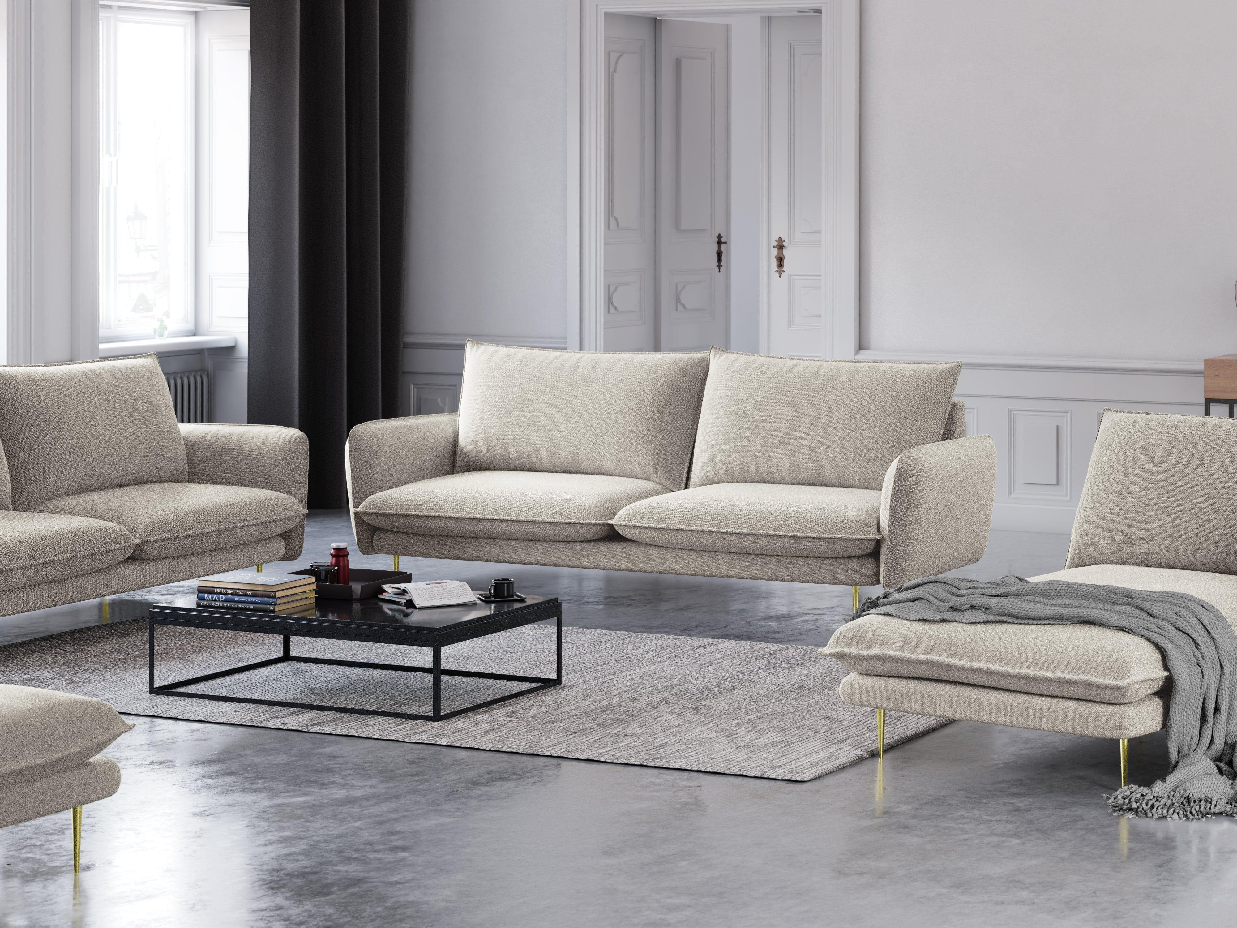 4-seater sofa VIENNA sand with gold base - Eye on Design