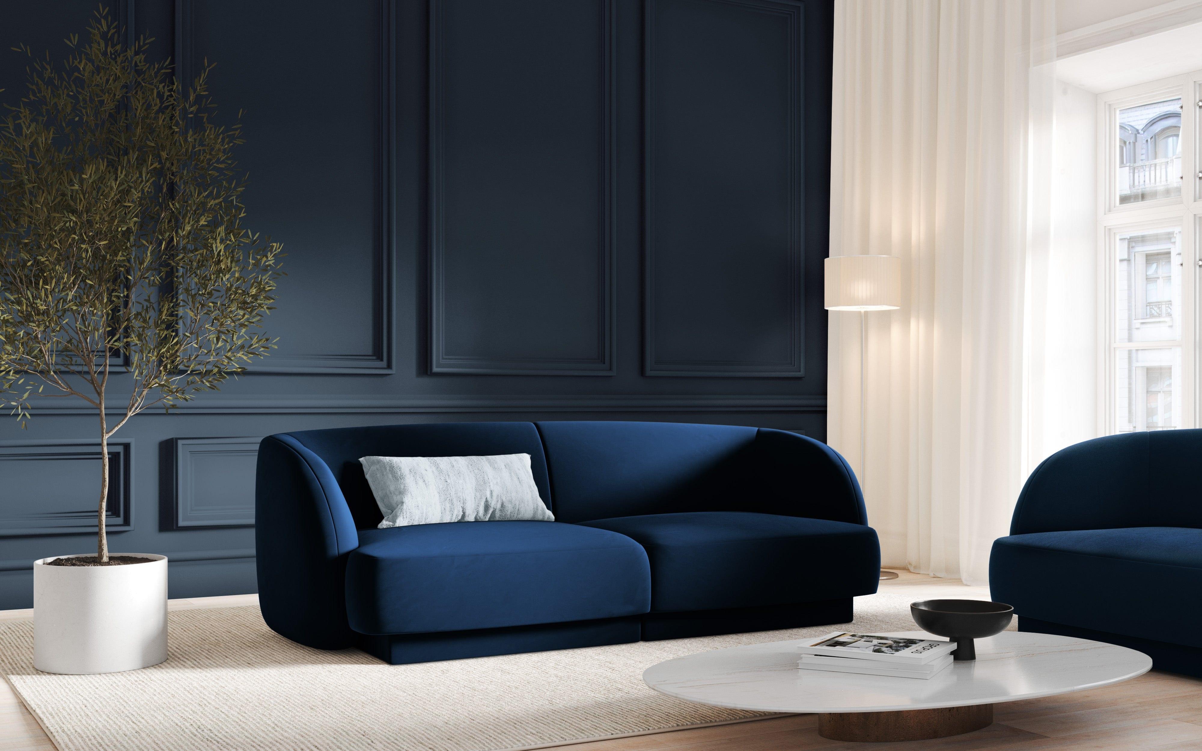 Sofa aksamitna 2-osobowa MILEY granat królewski Micadoni    Eye on Design