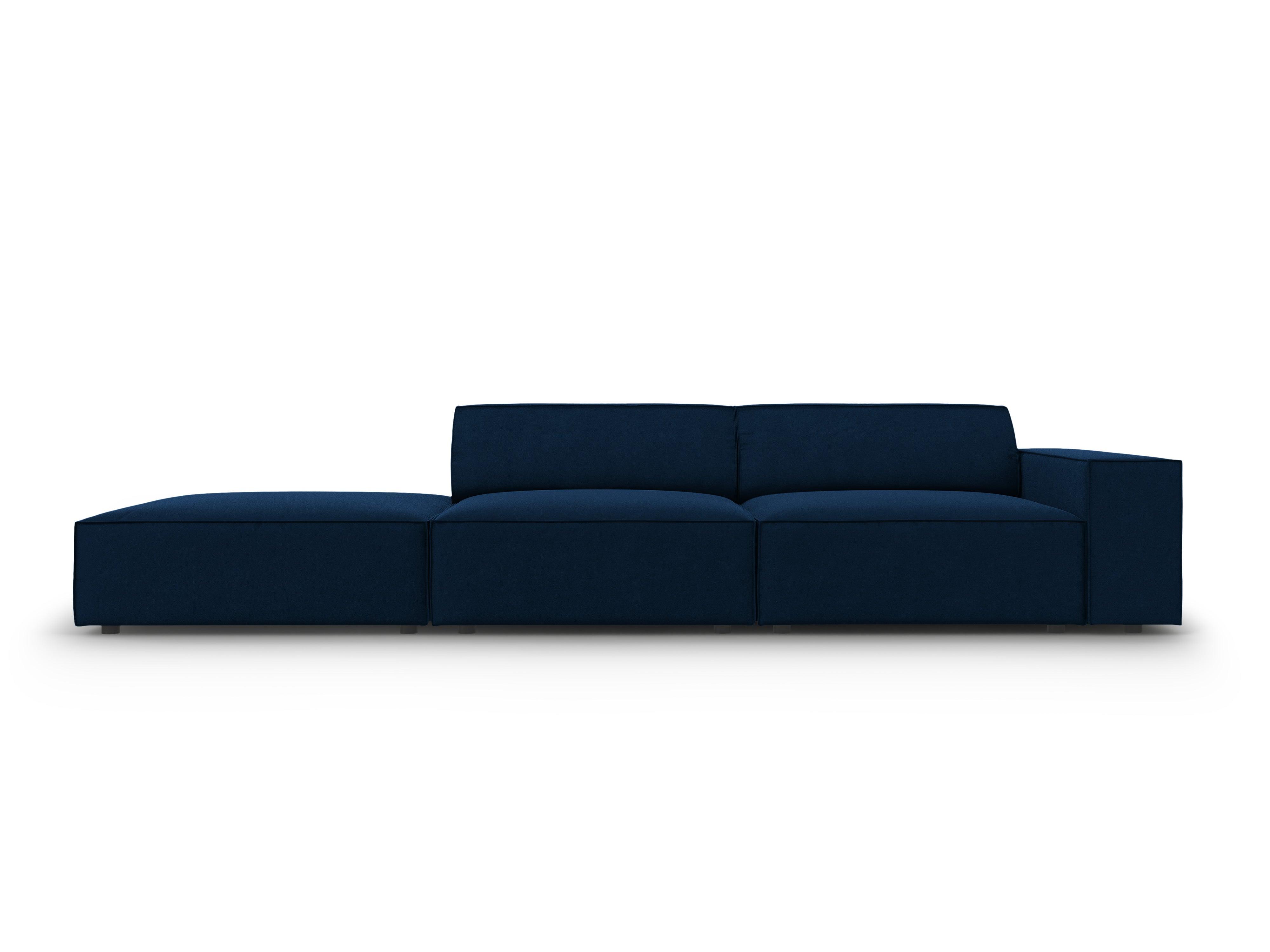 Sofa aksamitna lewostronna 3-osobowa JODIE granat królewski Micadoni    Eye on Design