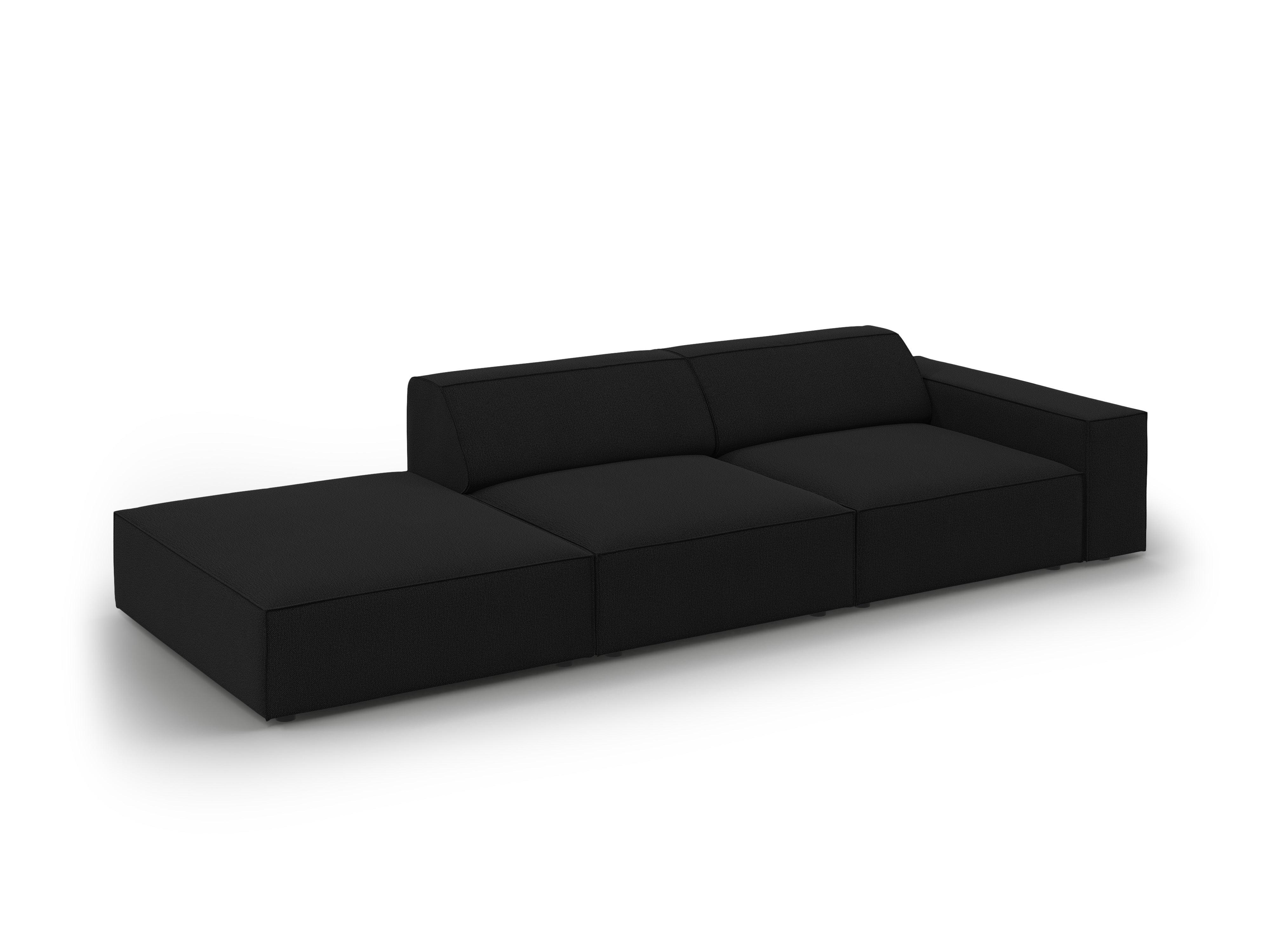 Sofa lewostronna 3-osobowa JODIE czarny Micadoni    Eye on Design