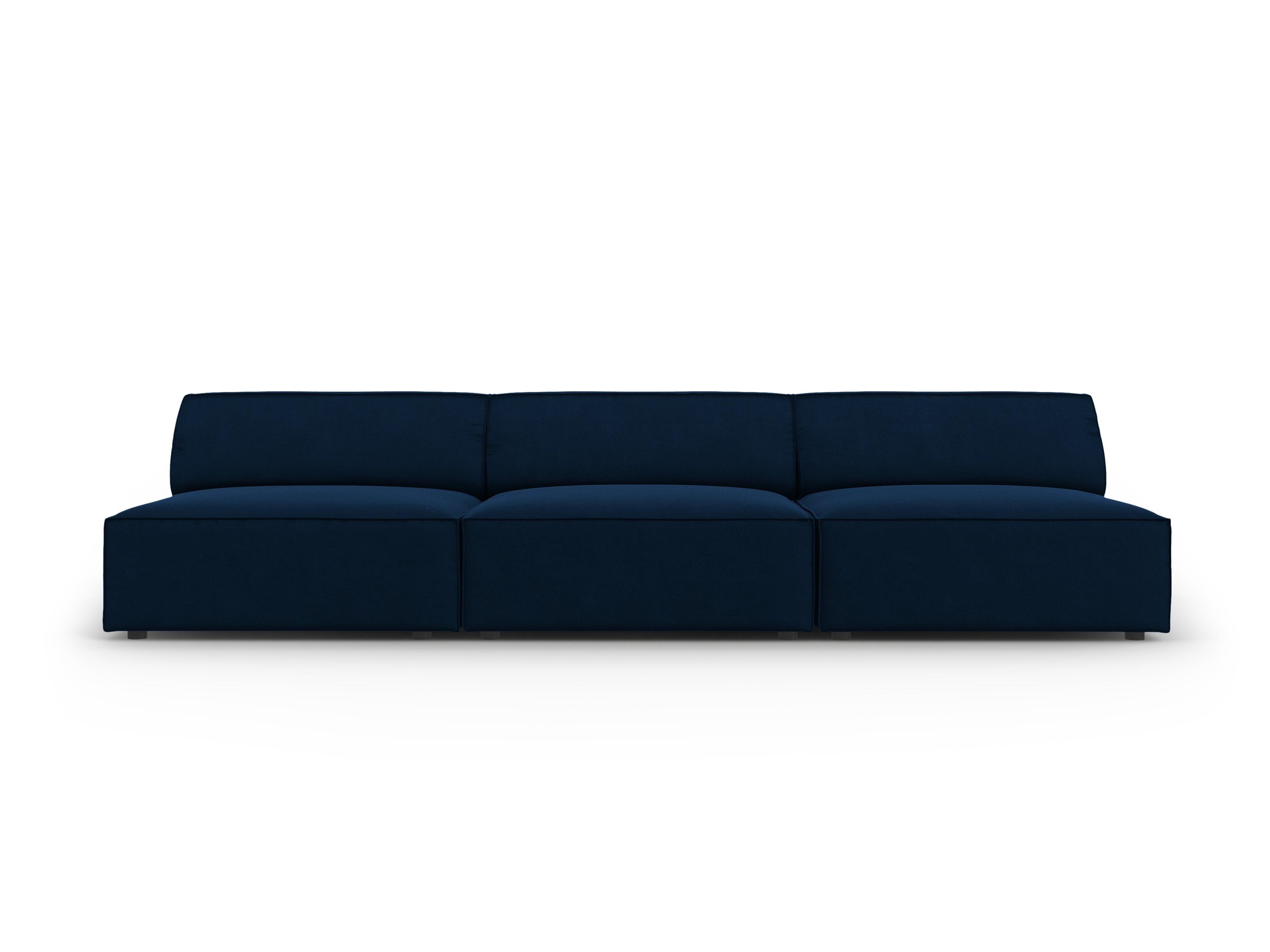 Sofa aksamitna 3-osobowa otwarta JODIE granat królewski Micadoni    Eye on Design