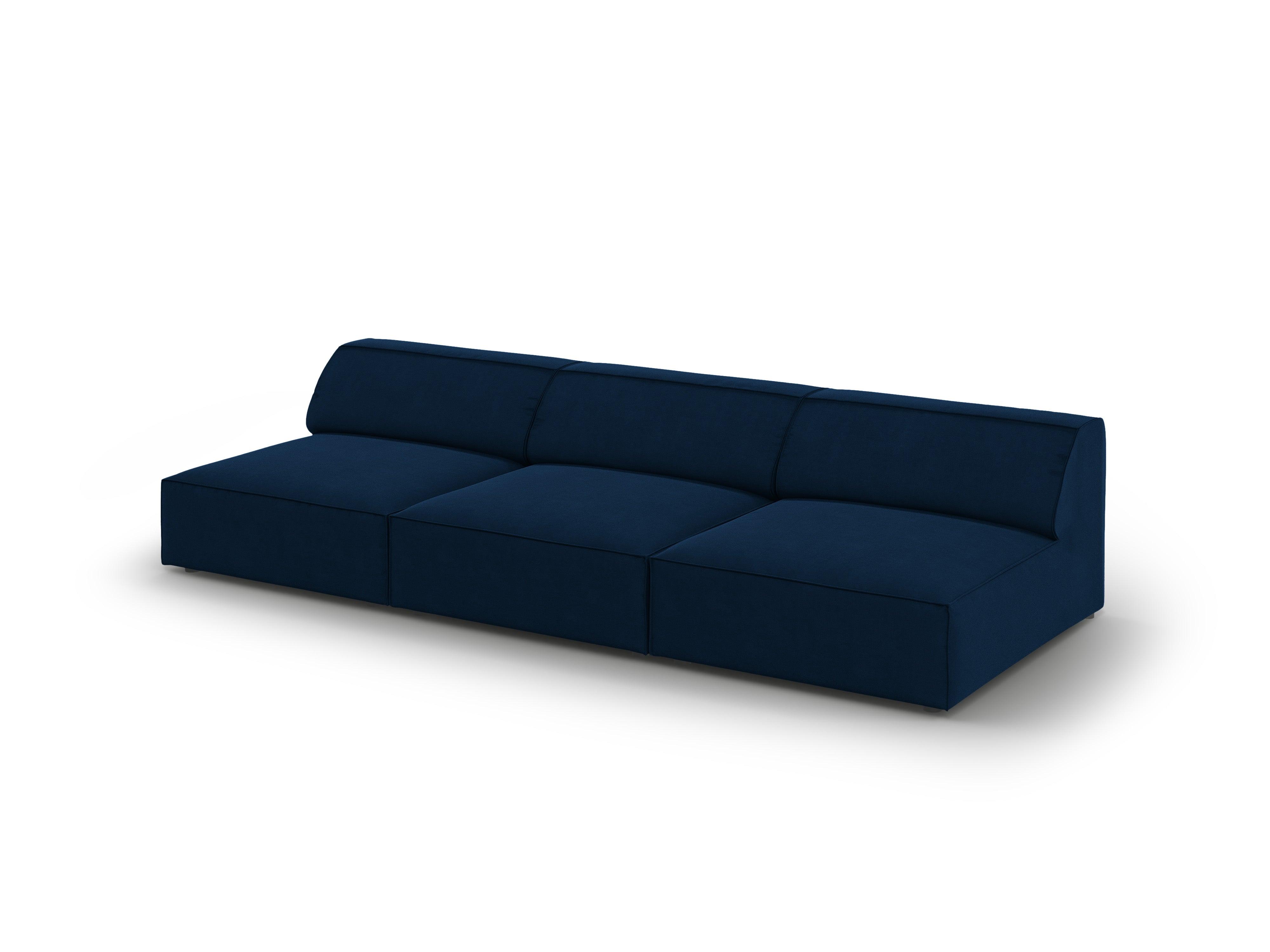 Sofa aksamitna 3-osobowa otwarta JODIE granat królewski Micadoni    Eye on Design